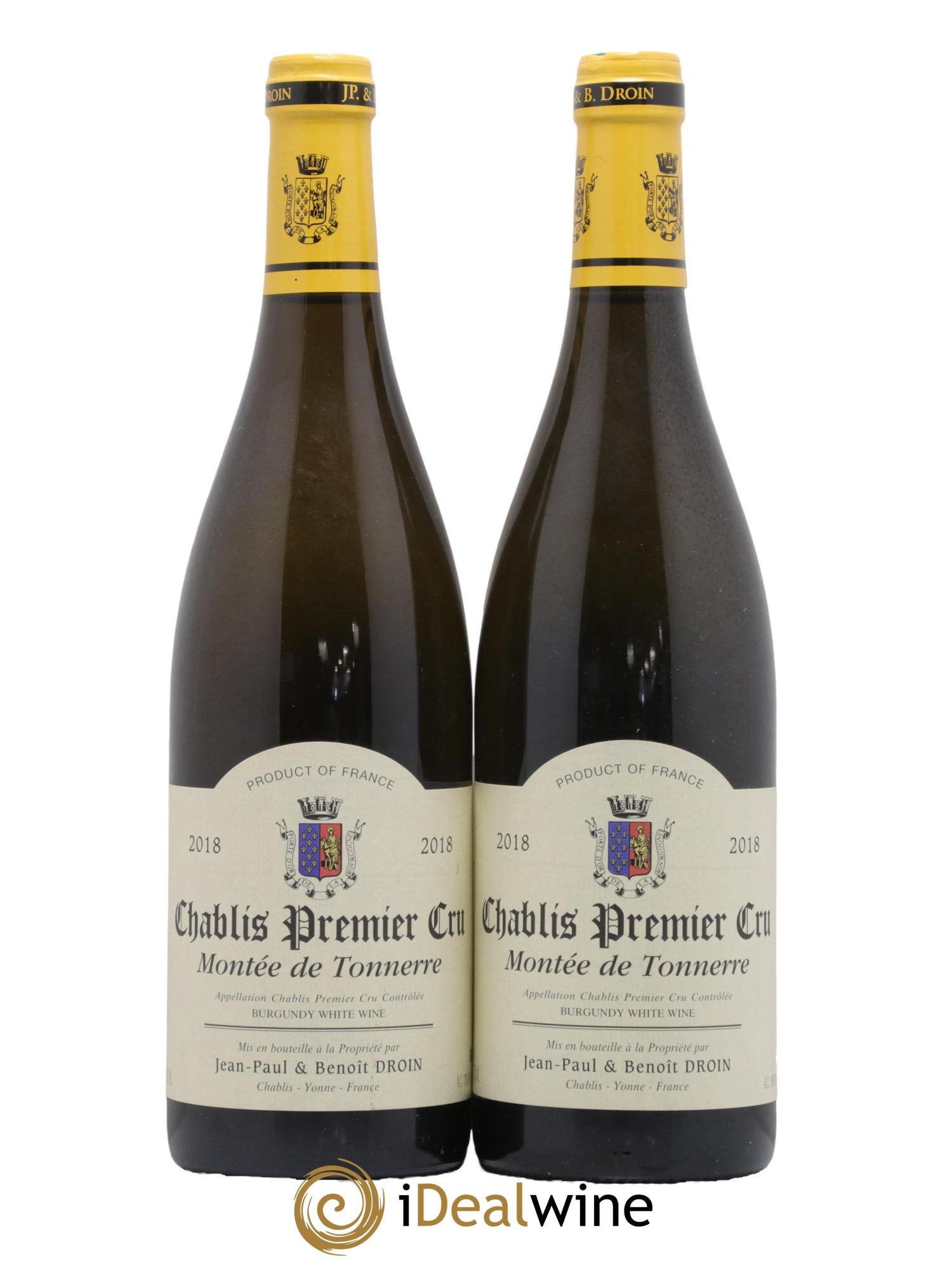 Chablis 1er Cru Montée de Tonnerre Jean-Paul & Benoît Droin (Domaine) 2018 - Lot de 2 bouteilles - 0