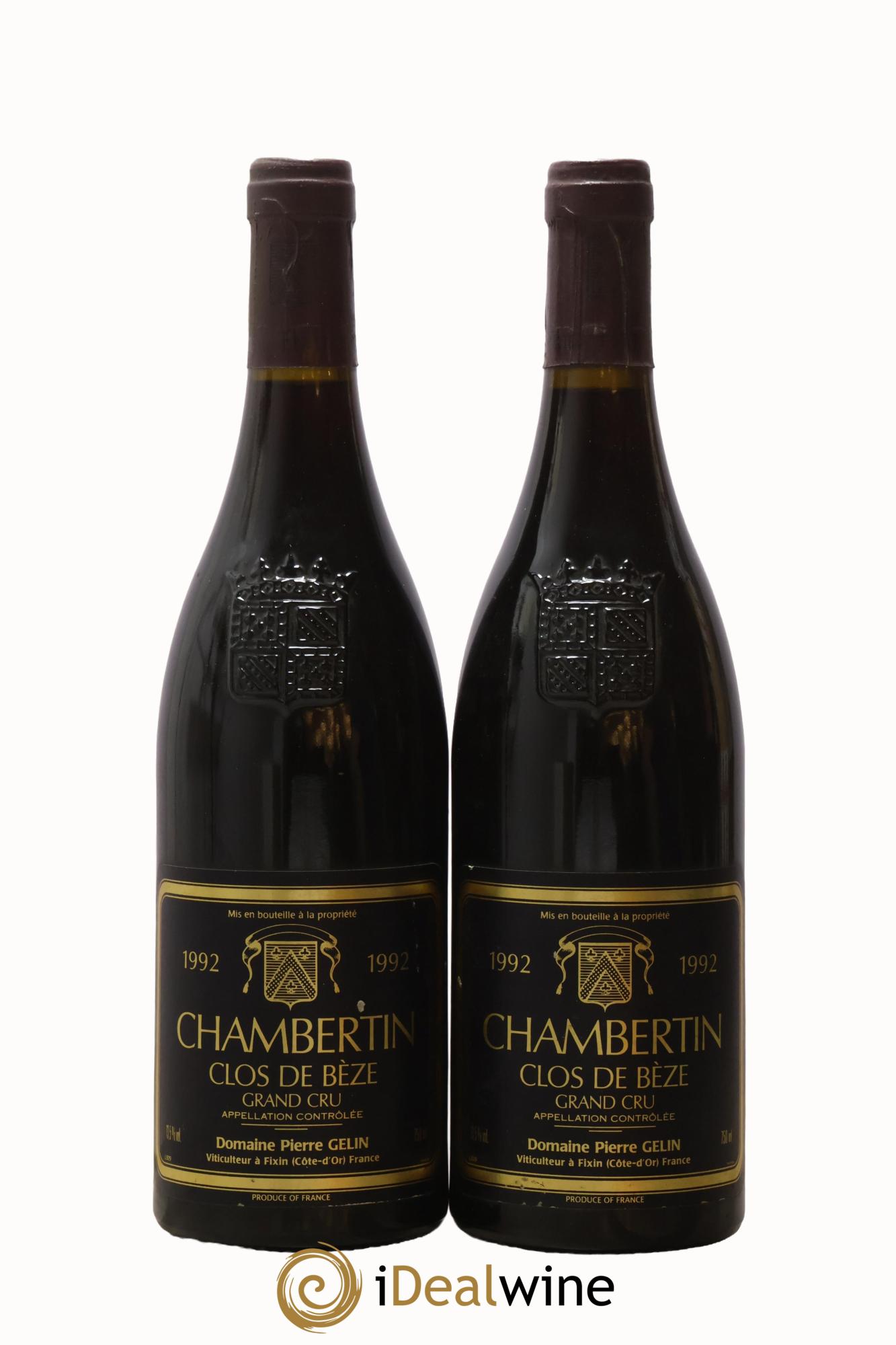 Chambertin Clos de Bèze Grand Cru Pierre Gelin 1992 - Lot de 2 bouteilles - 0