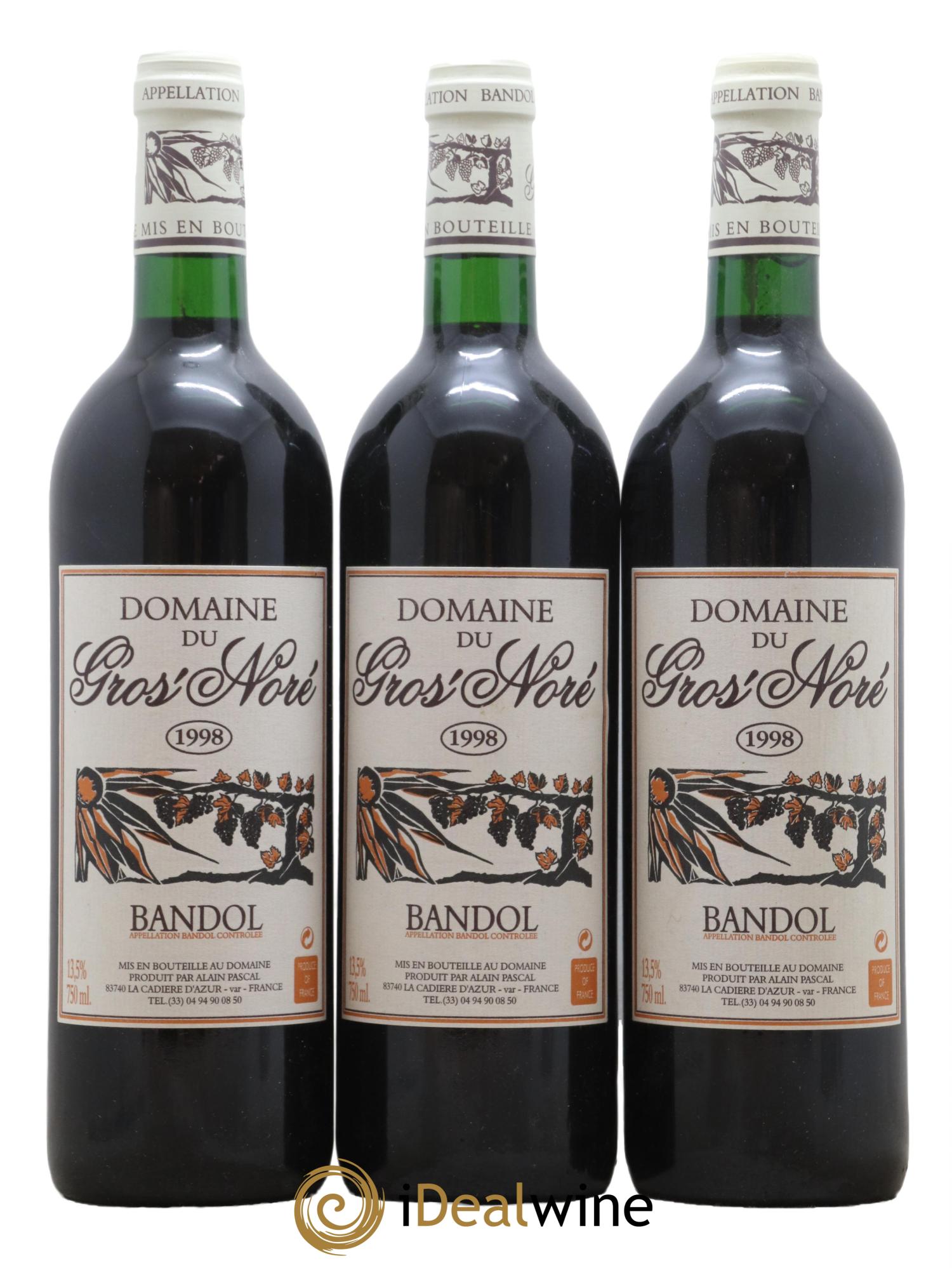 Bandol Gros Noré (Domaine du) Alain Pascal 1998 - Lot de 3 bouteilles - 0