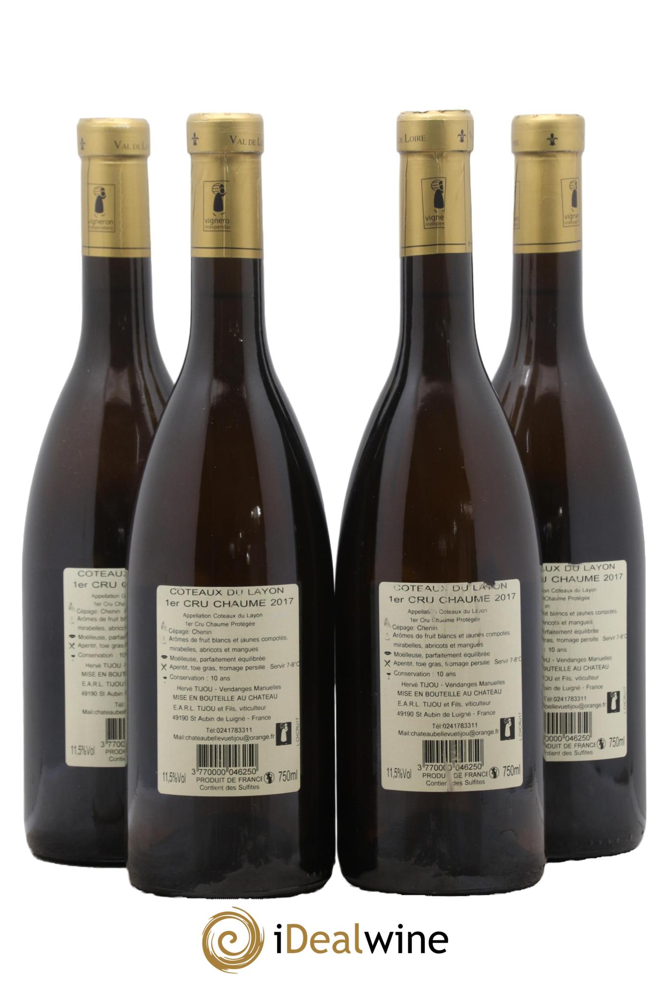Coteaux du Layon Chaume Château de Bellevue 2017 - Lot de 4 bouteilles - 1