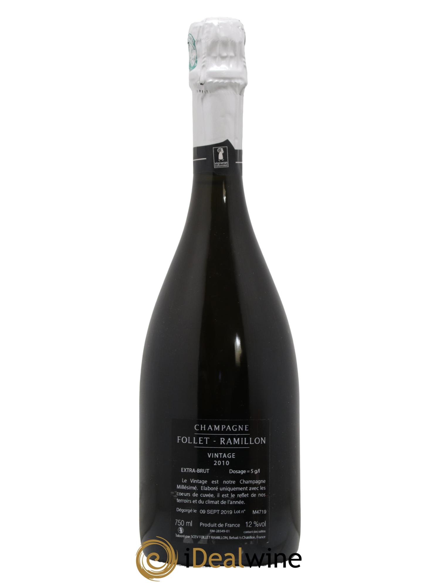 Champagne Extra-Brut Vintage Maison Follet-Ramillon 2010 - Lot of 1 bottle - 1