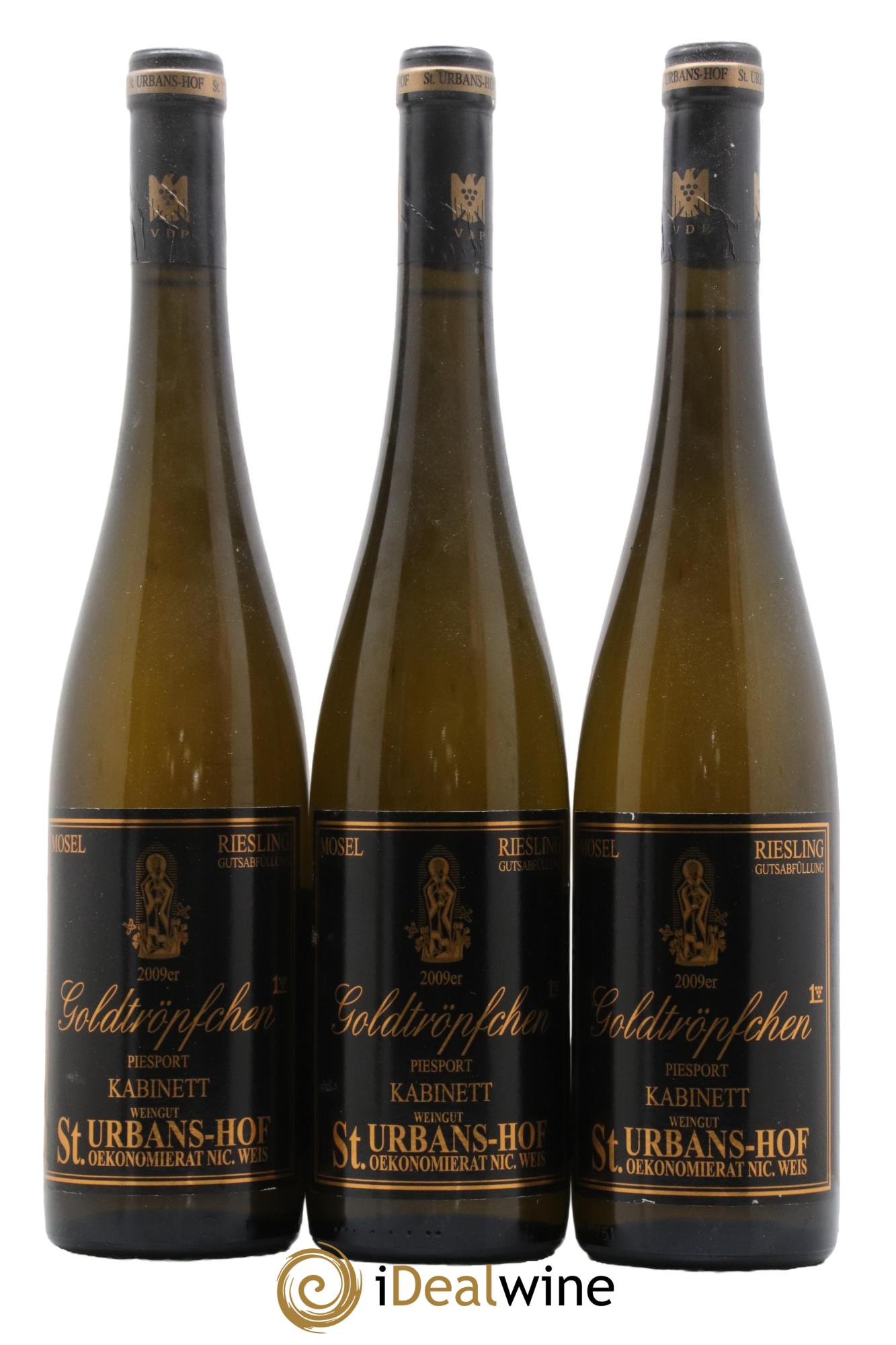 Allemagne Mosel-Saar Riesling Auslese St. Urbans-Hof Piesporter Goldtropfchen 2009 - Lot de 3 bouteilles - 0