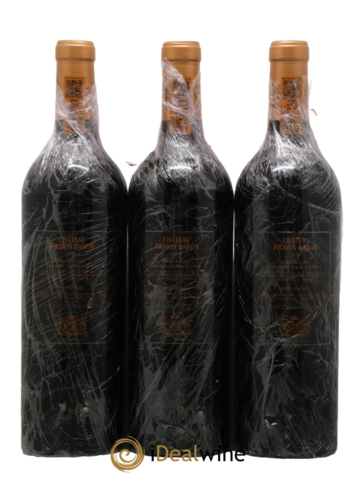 Pichon Longueville Baron 2ème Grand Cru Classé 2016 - Lot de 3 bouteilles - 1