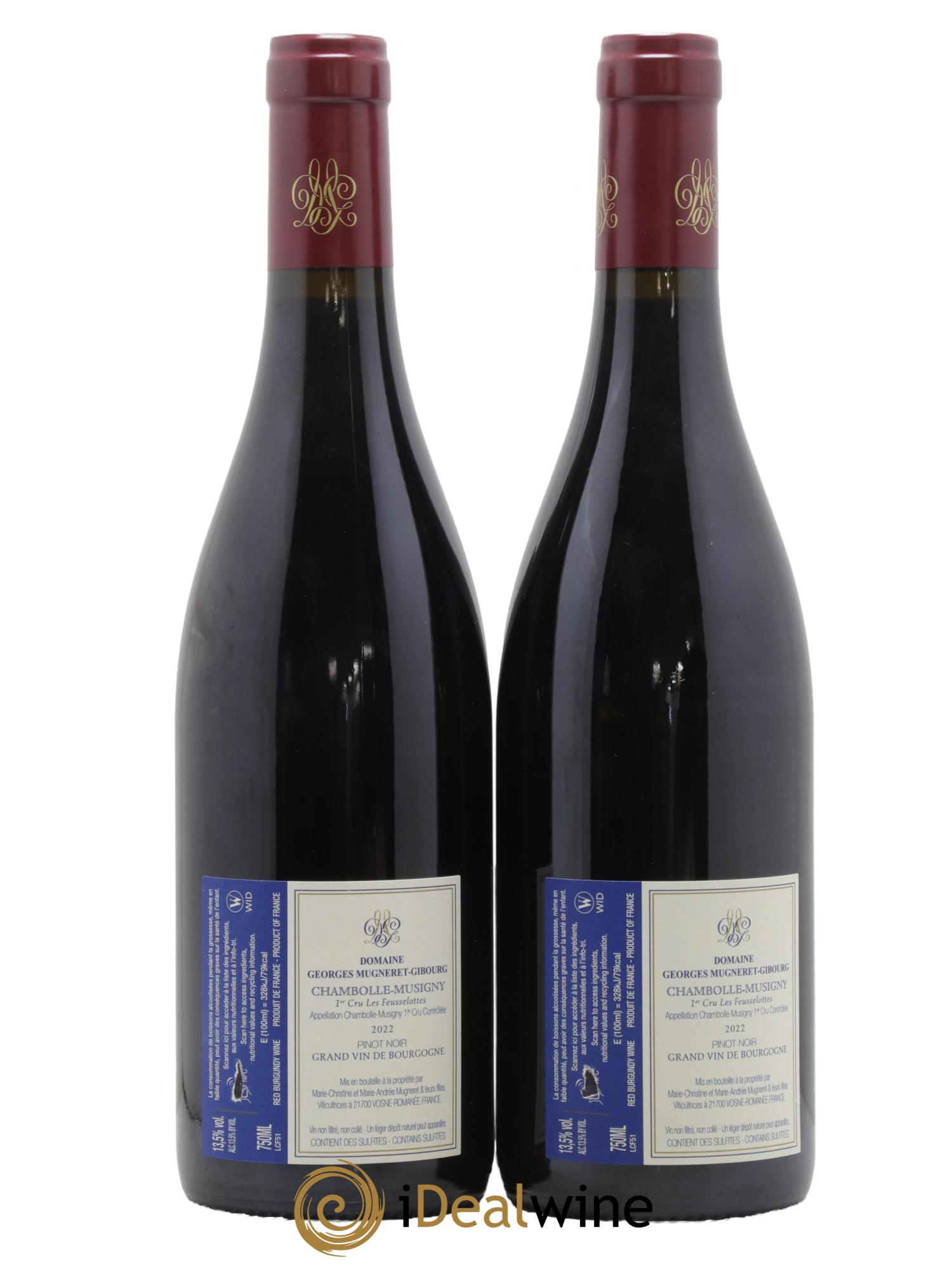 Chambolle-Musigny 1er Cru Les Feusselottes Mugneret-Gibourg (Domaine) 2022 - Posten von 2 Flaschen - 1