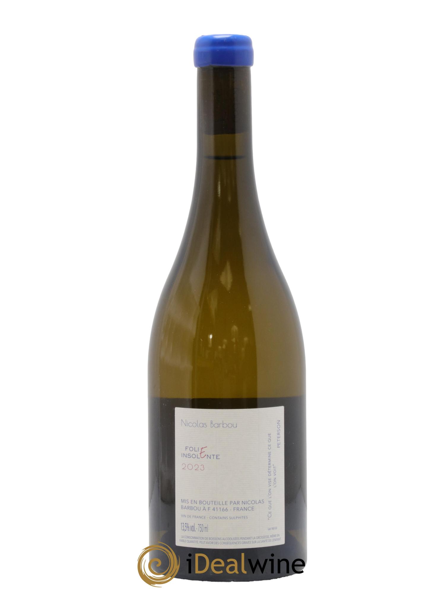 Touraine-Oisly Folie Insolente Nicolas Barbou 2023 - Lot de 1 bouteille - 1