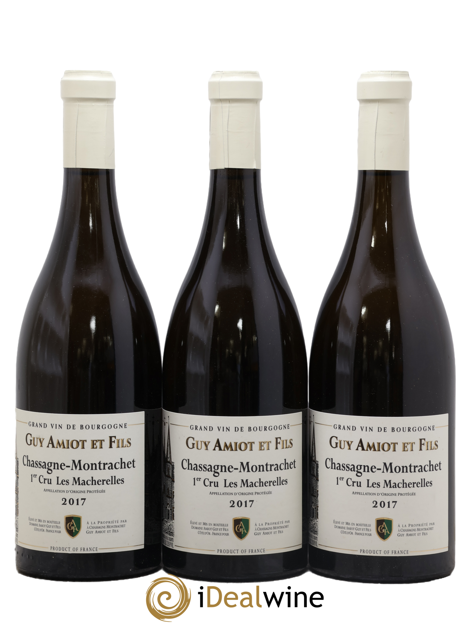 Chassagne-Montrachet 1er Cru Les Macherelles Guy Amiot & Fils 2017 - Posten von 3 Flaschen - 0