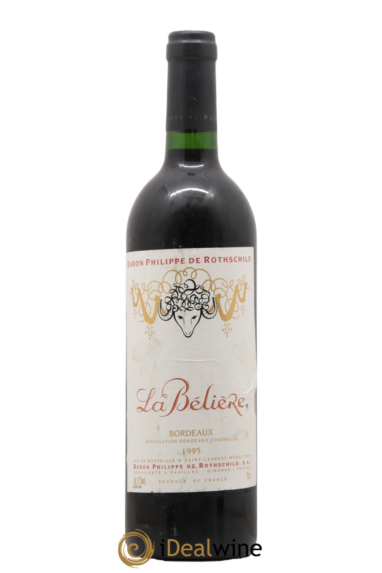 Bordeaux La Beliere Baron de Rothschild 1995 - Lot de 1 bouteille - 0
