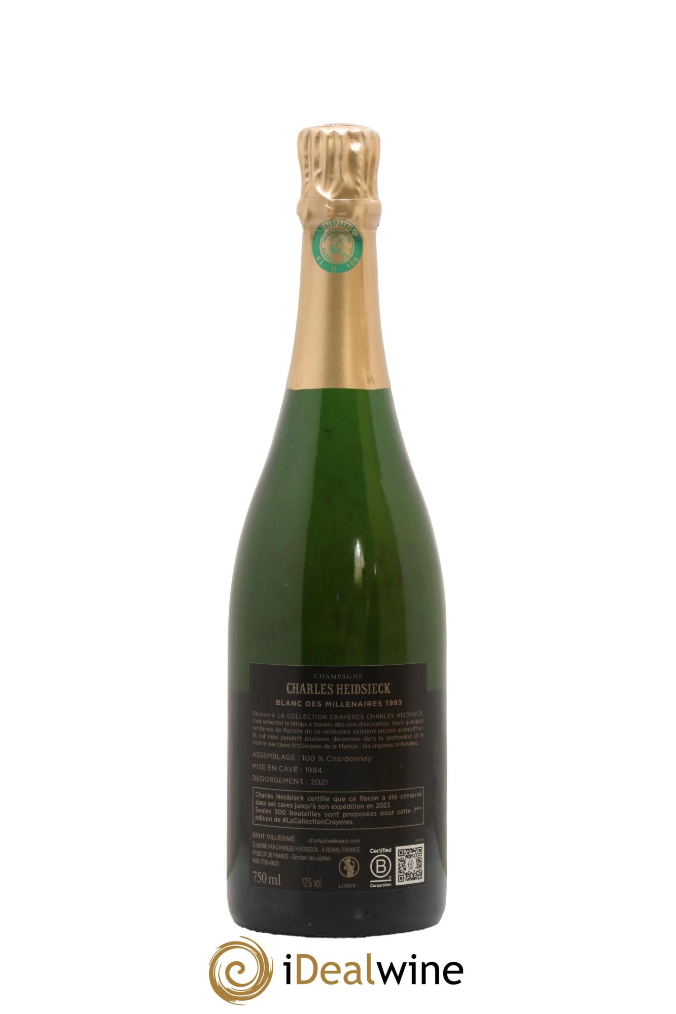 Blanc de Blancs Blanc des Millénaires Brut Charles Heidsieck 1983 - Lot of 1 bottle - 2