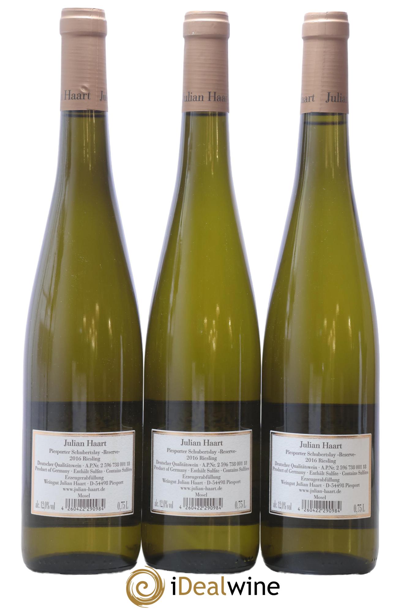 Allemagne Riesling Schubertslay Reserve Julian Haart 2016 - Posten von 3 Flaschen - 1