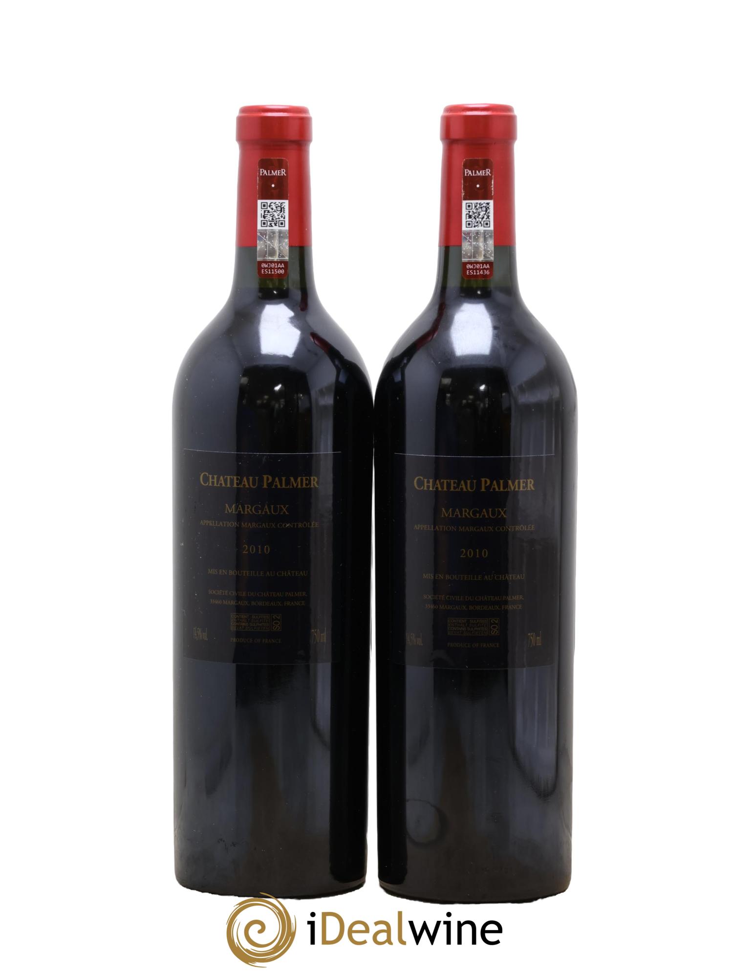Château Palmer 3ème Grand Cru Classé 2010 - Lot of 2 bottles - 1