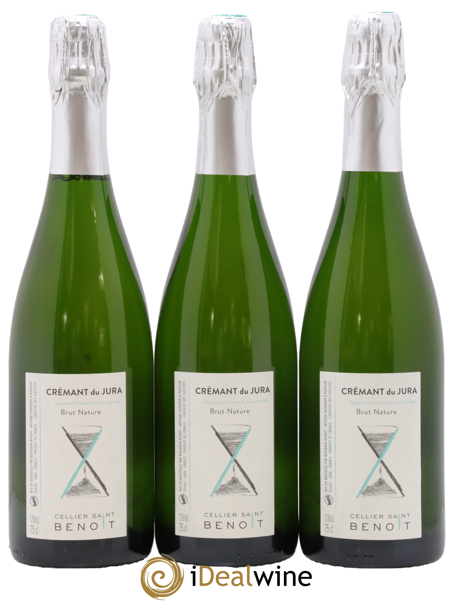 Crémant du Jura Brut Nature Cellier Saint Benoît - Lot de 3 bouteilles - 0