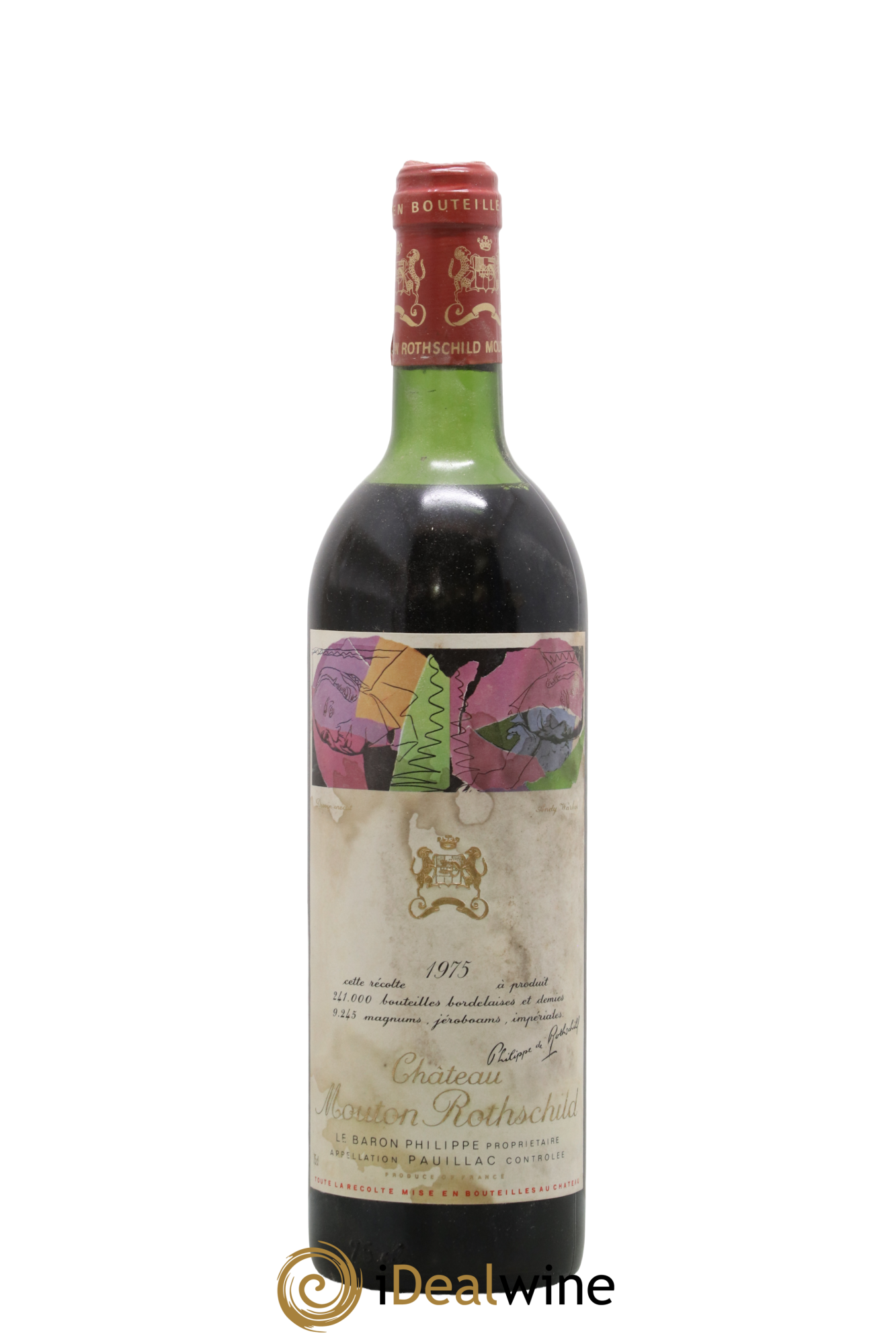 Château Mouton Rothschild 1er Grand Cru Classé 1975 - Lot de 1 bouteille - 0