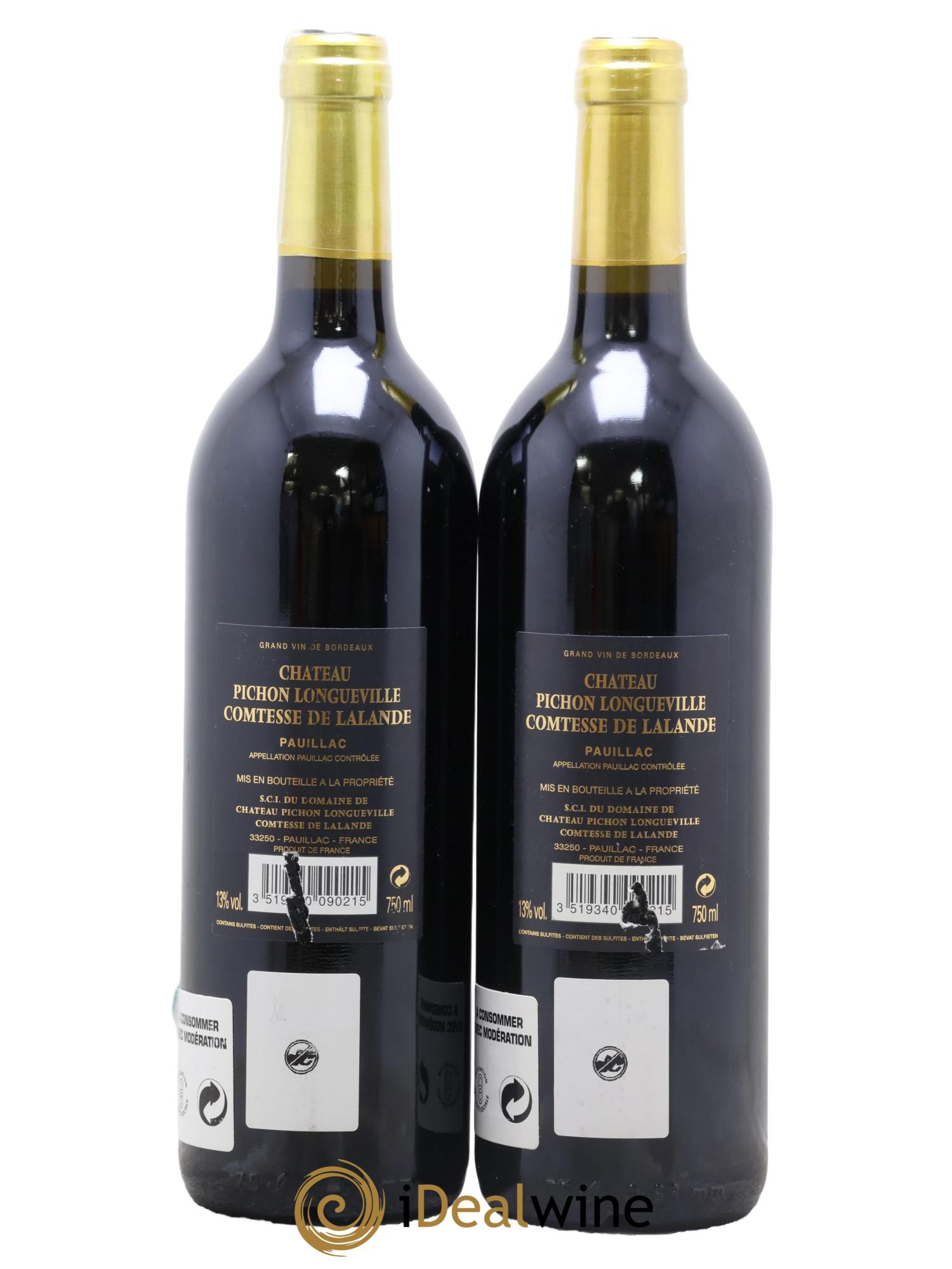 Château Pichon Longueville Comtesse de Lalande 2ème Grand Cru Classé 2009 - Lote de 2 botellas - 1