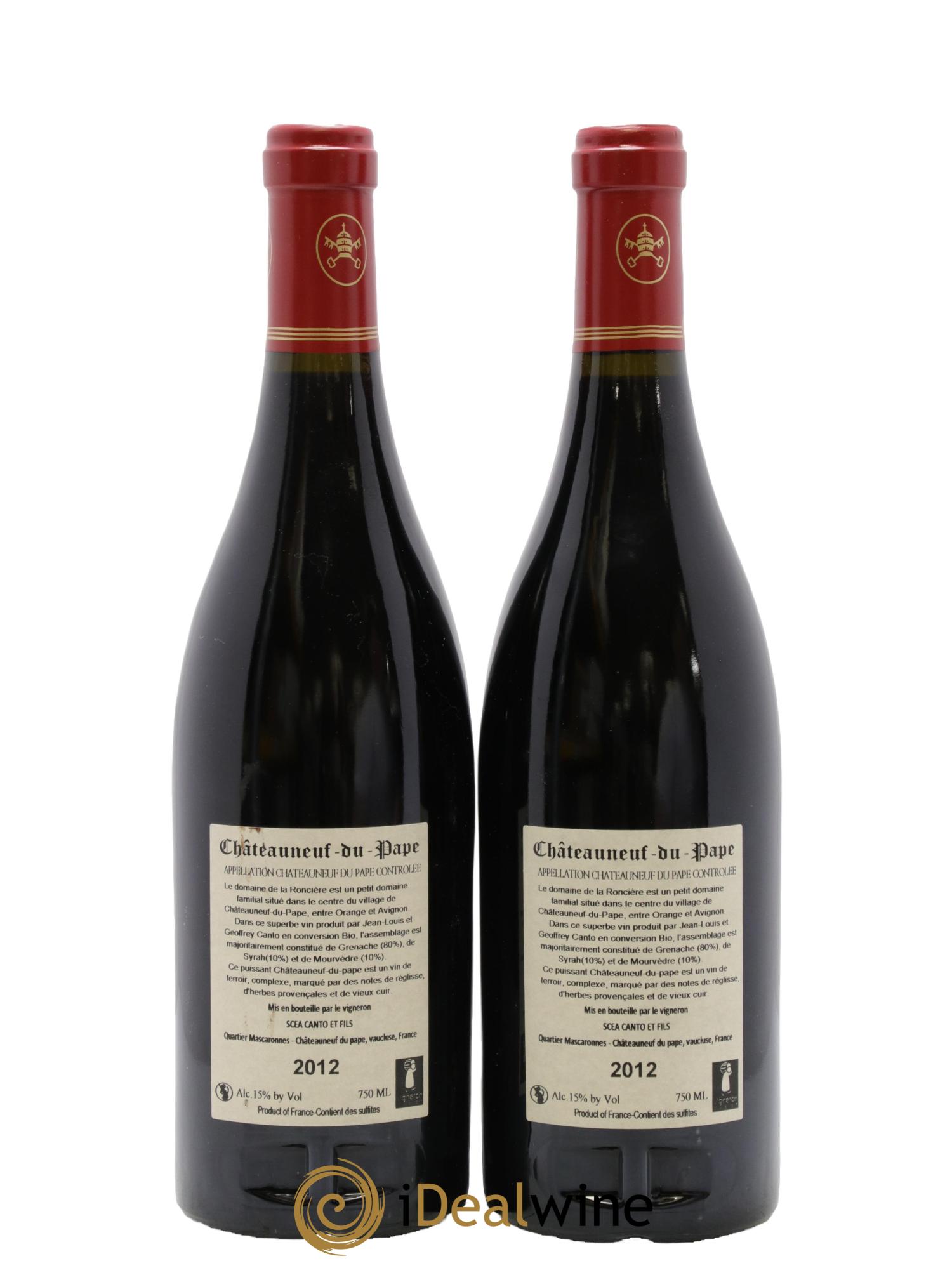 Châteauneuf-du-Pape Domaine de la Roncière 2012 - Lot de 2 bouteilles - 1