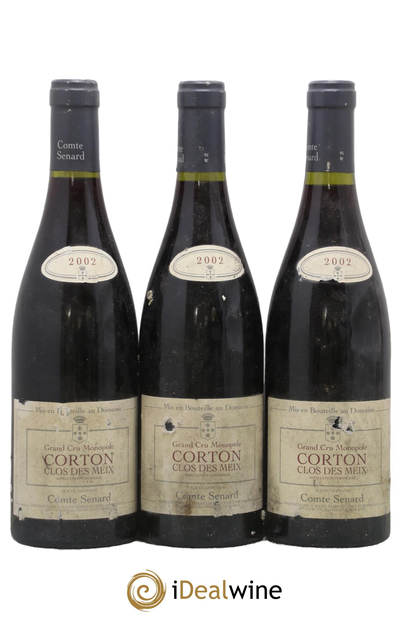 Corton Grand Cru Clos des Meix Monopole Comte Senard 2002 - Posten von 3 Flaschen - 0
