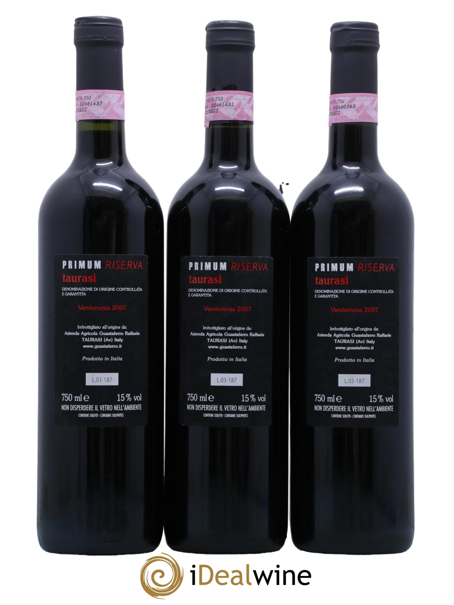 Taurasi DOCG Primum Riserva Guastaferro 2007 - Lot de 3 bouteilles - 1