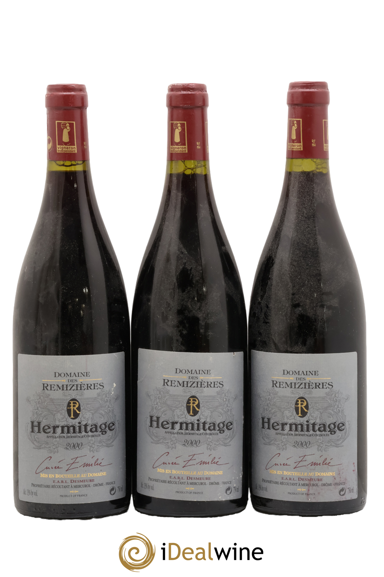 Hermitage Cuvée Emilie Desmeure Rémizière 2000 - Lot of 3 bottles - 0