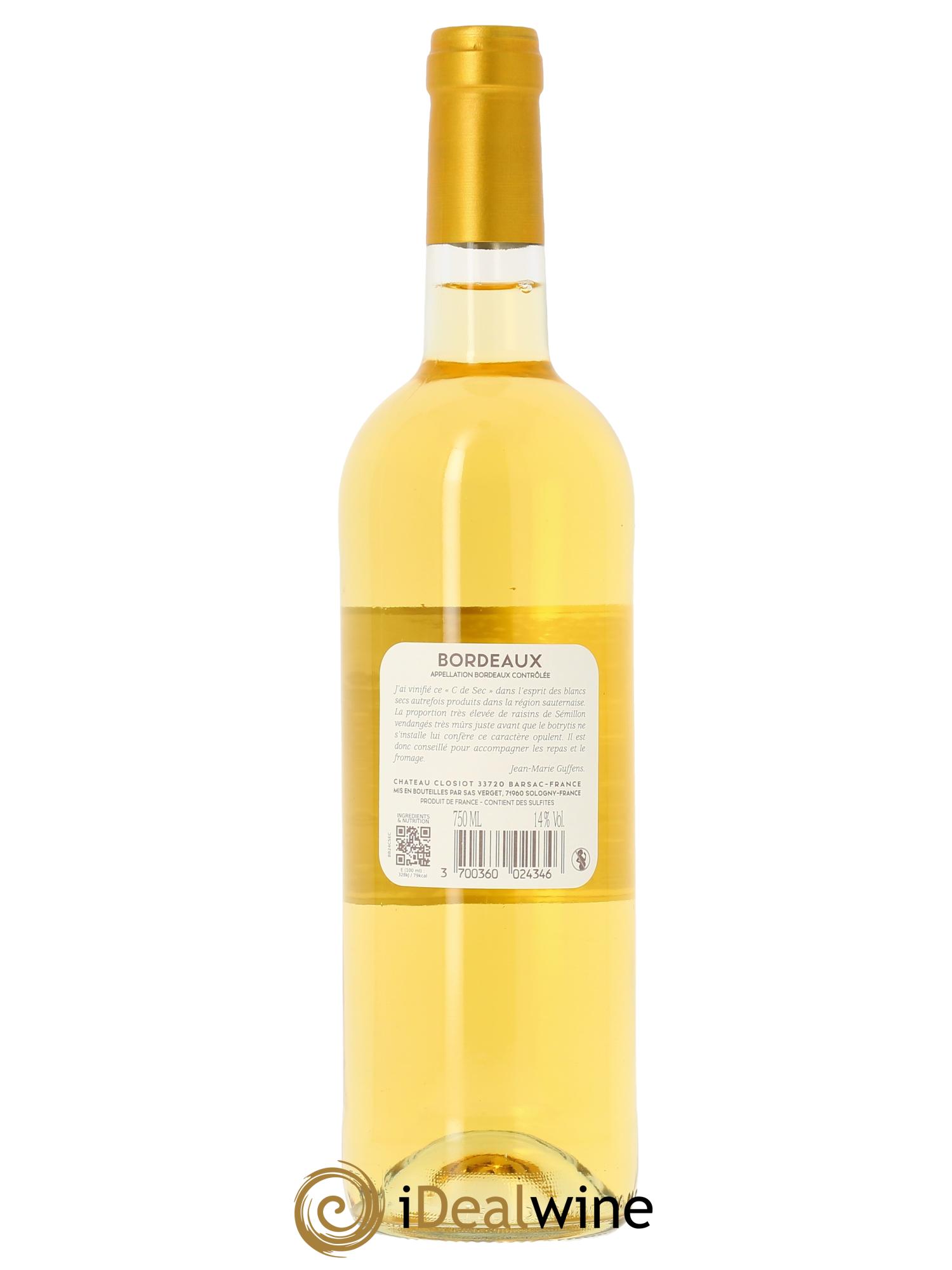 Le C de sec du Château Closiot  2024 - Lot of 1 bottle - 1