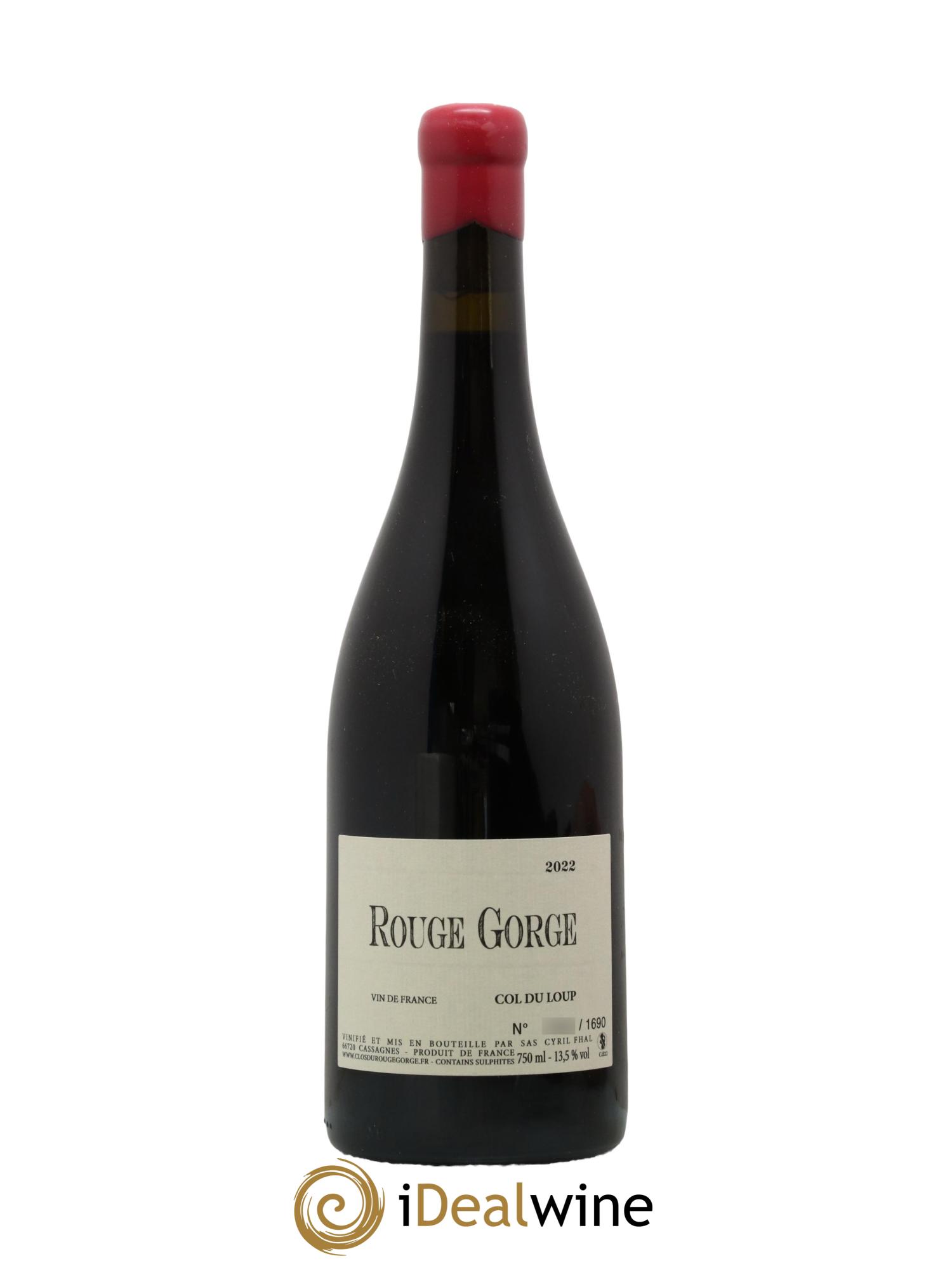 Vin de France Col du Loup Domaine Clos du Rouge Gorge 2022 - Lot de 1 bouteille - 0