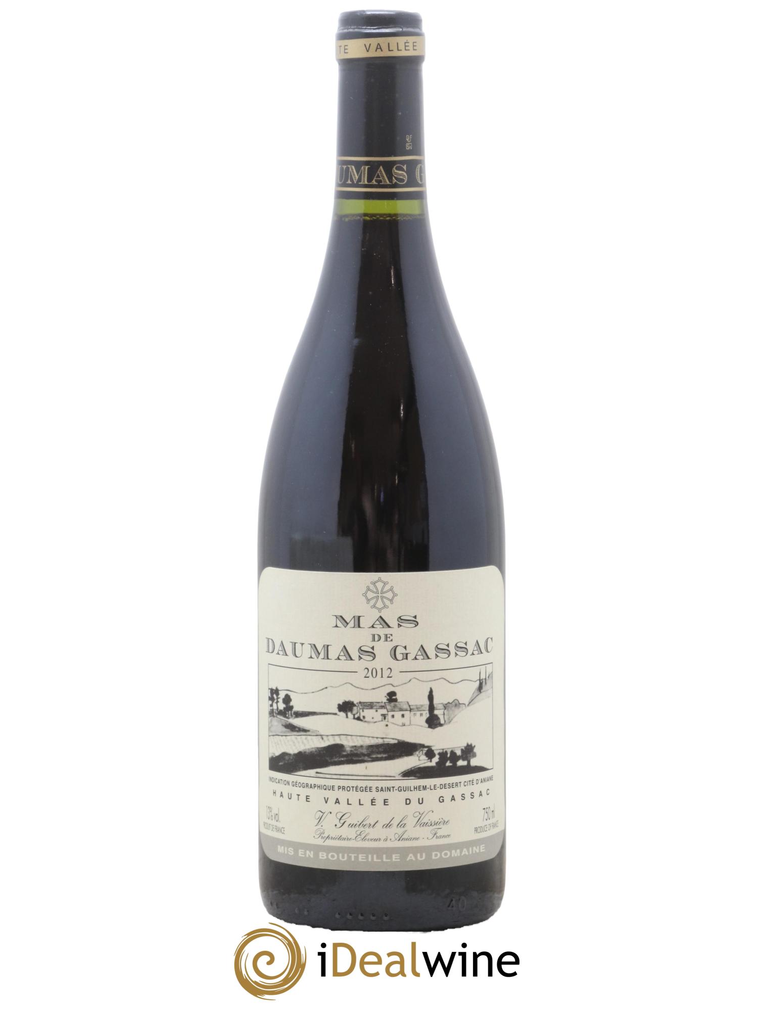 IGP St Guilhem-le-Désert - Cité d'Aniane Mas Daumas Gassac Famille Guibert de La Vaissière 2012 - Lot of 1 bottle - 0