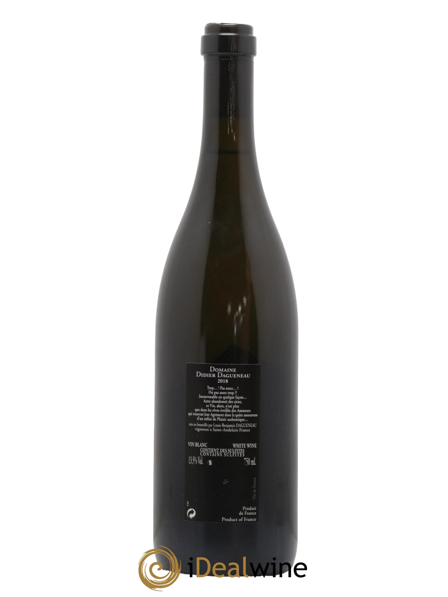 Vin de France (anciennement Pouilly-Fumé) Silex Dagueneau (Domaine Didier - Louis-Benjamin) 2018 - Lot de 1 bouteille - 1