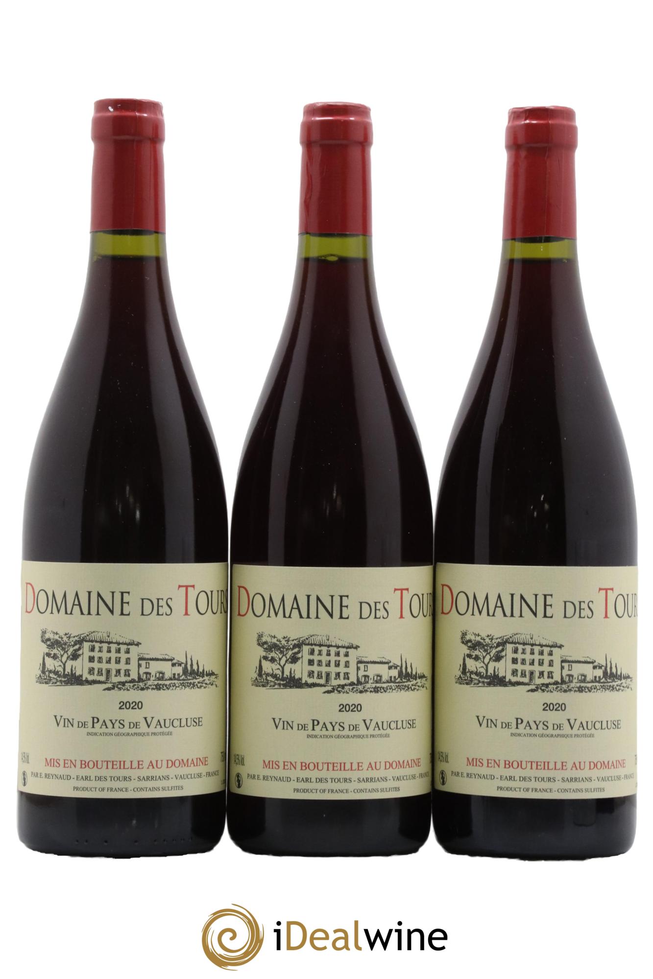 Vaucluse (Vin de Pays de Vaucluse) Domaine des Tours Emmanuel Reynaud 2020 - Lot de 3 bouteilles - 0