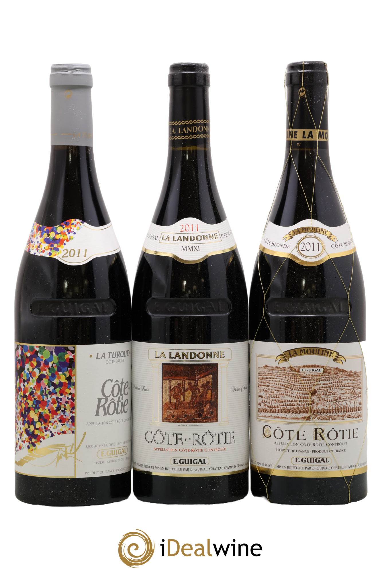 Côte-Rôtie Guigal Trilogie La Turque - La Landonne - La Mouline 2011 - Lot de 3 bouteilles - 0