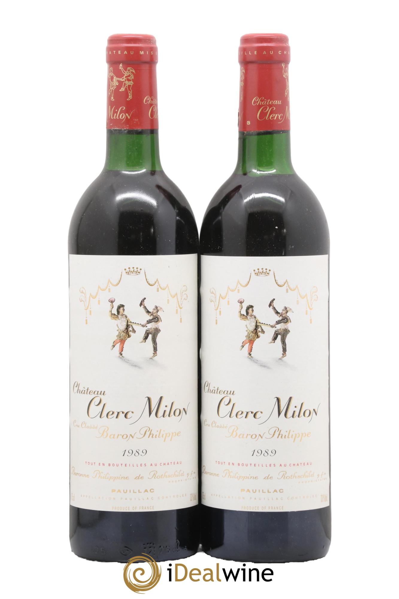 Château Clerc Milon 5ème Grand Cru Classé 1989 - Lot of 2 bottles - 0