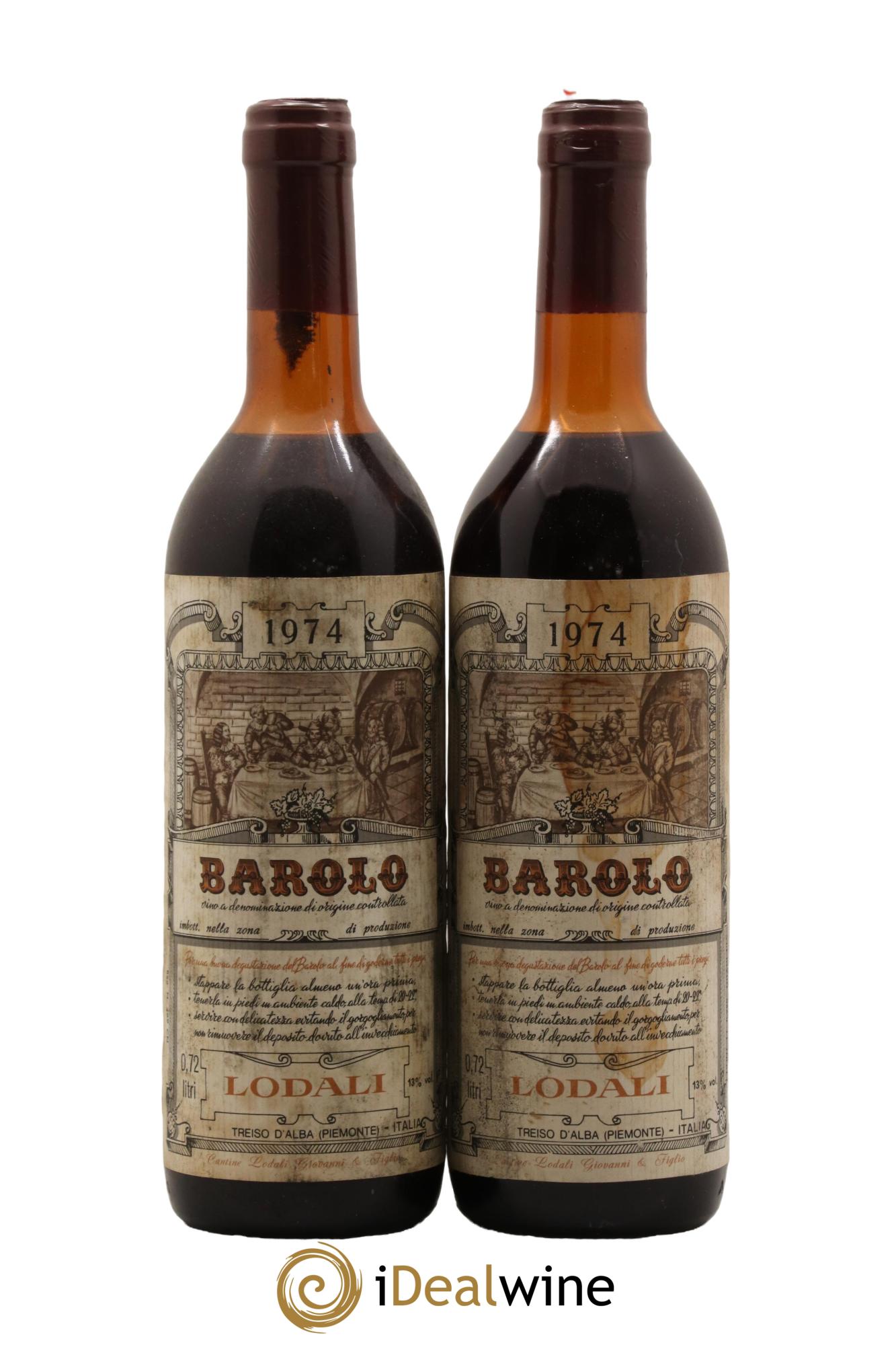 Barolo Lodali 1974 - Posten von 2 Flaschen - 0