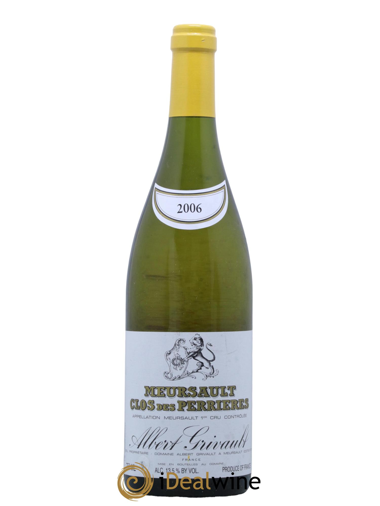 Meursault 1er Cru Clos des Perrières Monopole Albert Grivault 2006 - Lot de 1 bouteille - 0