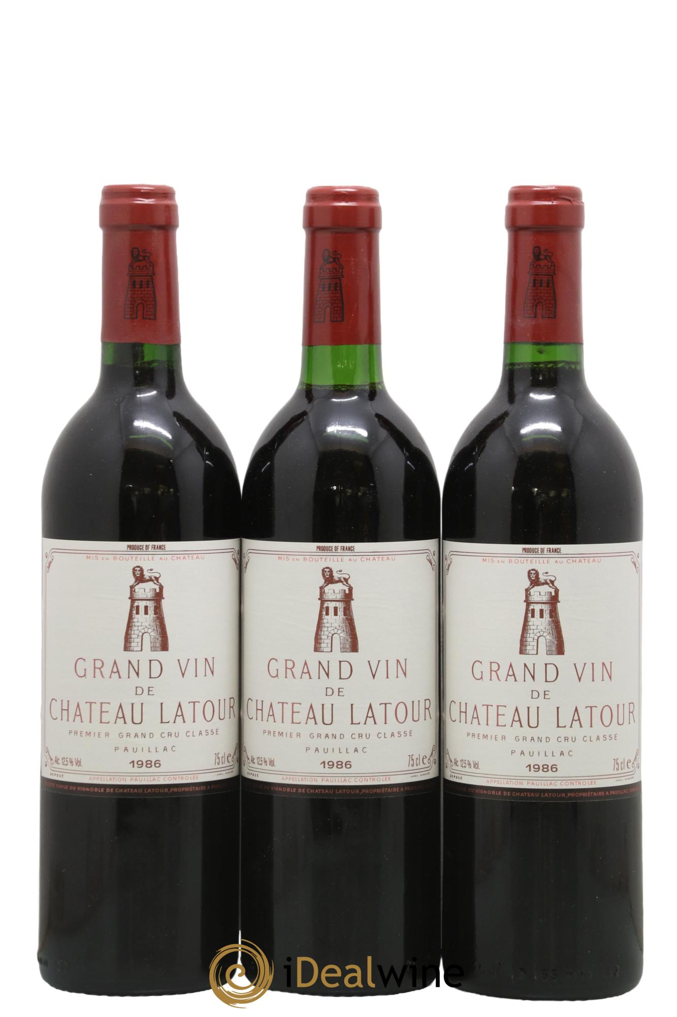 Château Latour 1er Grand Cru Classé 1986 - Lot de 3 bouteilles - 0