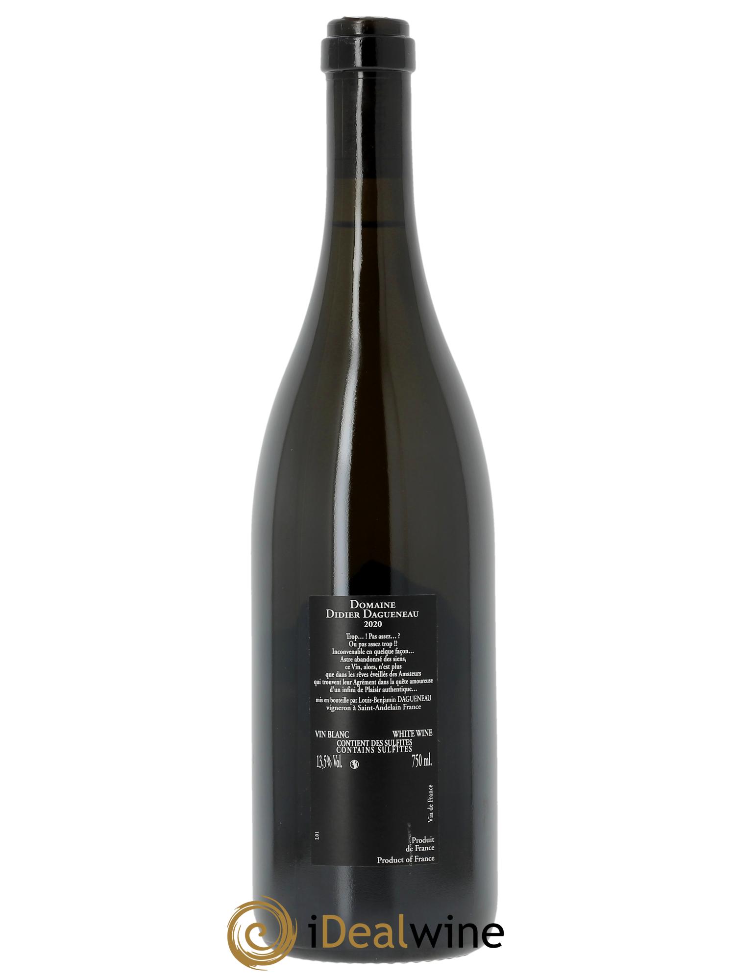 Vin de France (anciennement Pouilly-Fumé) Silex Dagueneau (Domaine Didier - Louis-Benjamin) 2020 - Lot of 1 bottle - 1