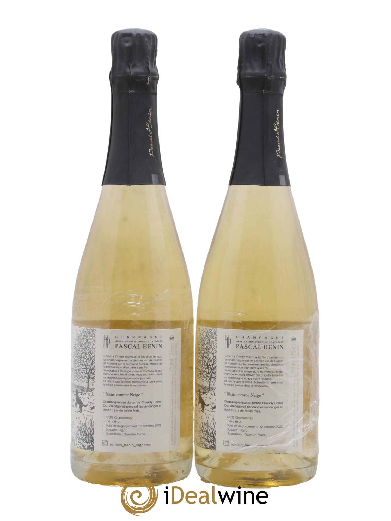 Blanc Comme Neige Pascal Henin - Romain Henin - Lot de 2 bouteilles - 1