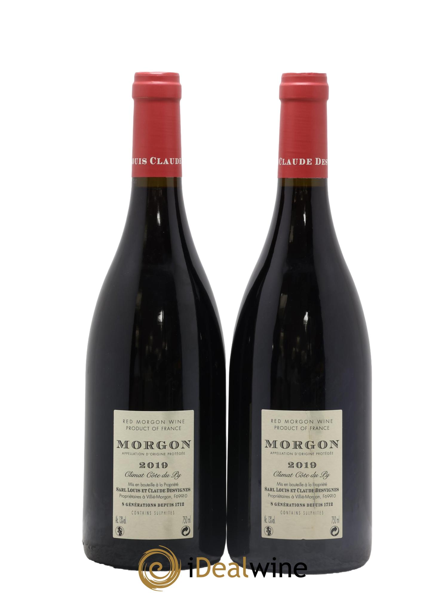 Morgon Côte de Py Javernières Louis-Claude Desvignes 2019 - Lot of 2 bottles - 1
