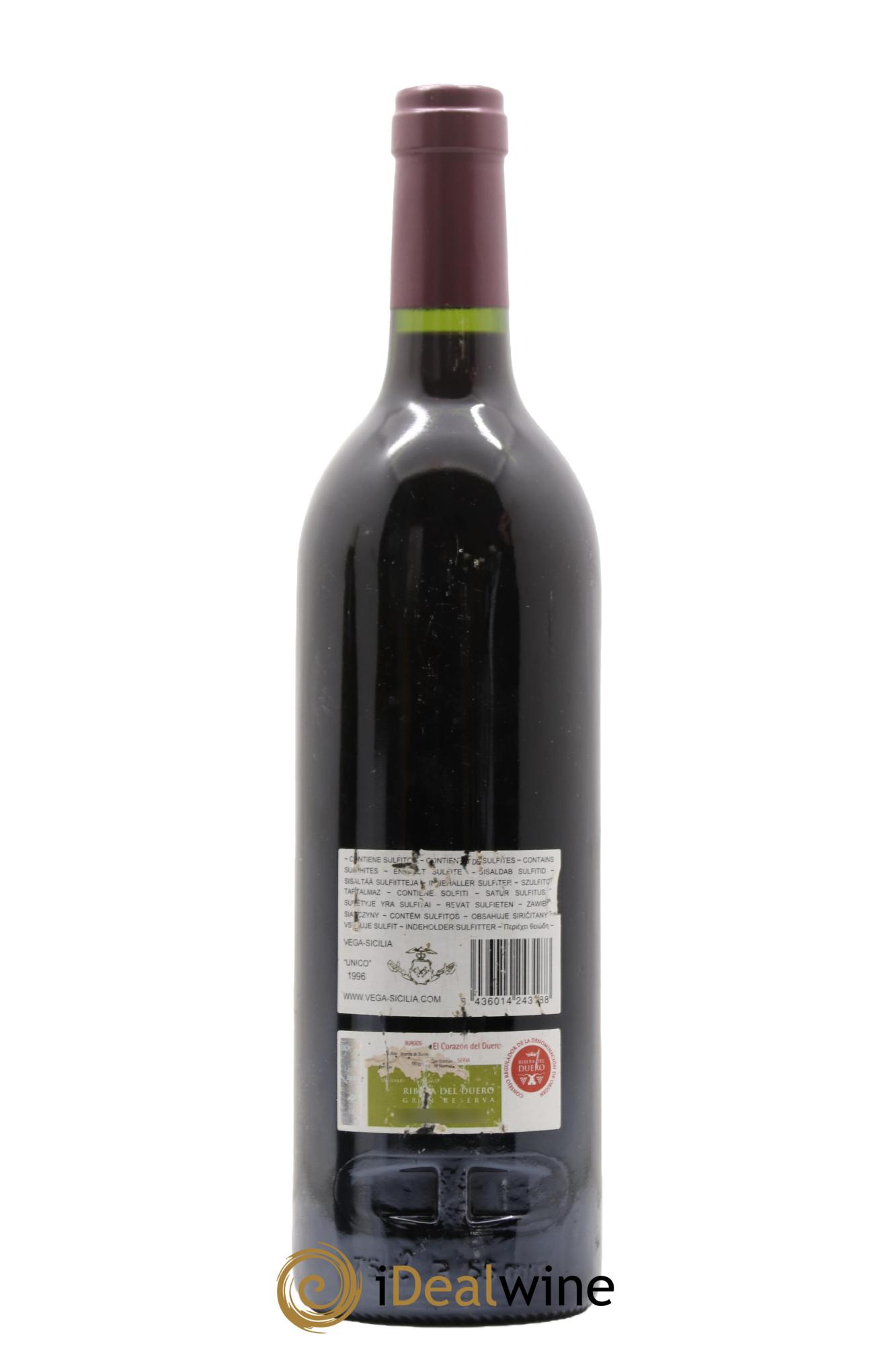 Ribera Del Duero DO Vega Sicilia Unico Famille Alvarez 1996 - Lot de 1 bouteille - 1