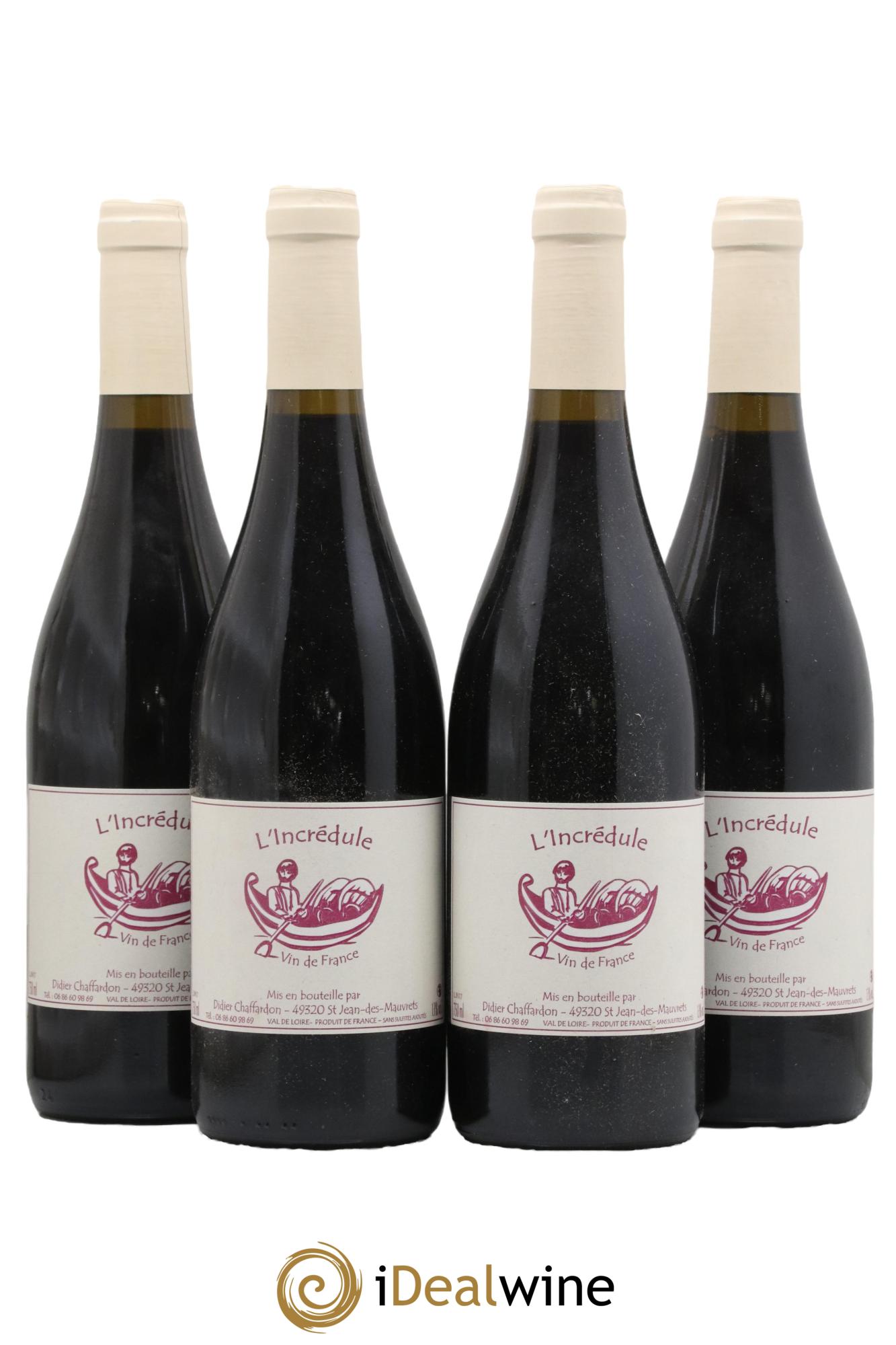 Vin de France L'incrédule Didier Chaffardon 2017 - Lot de 4 bouteilles - 0