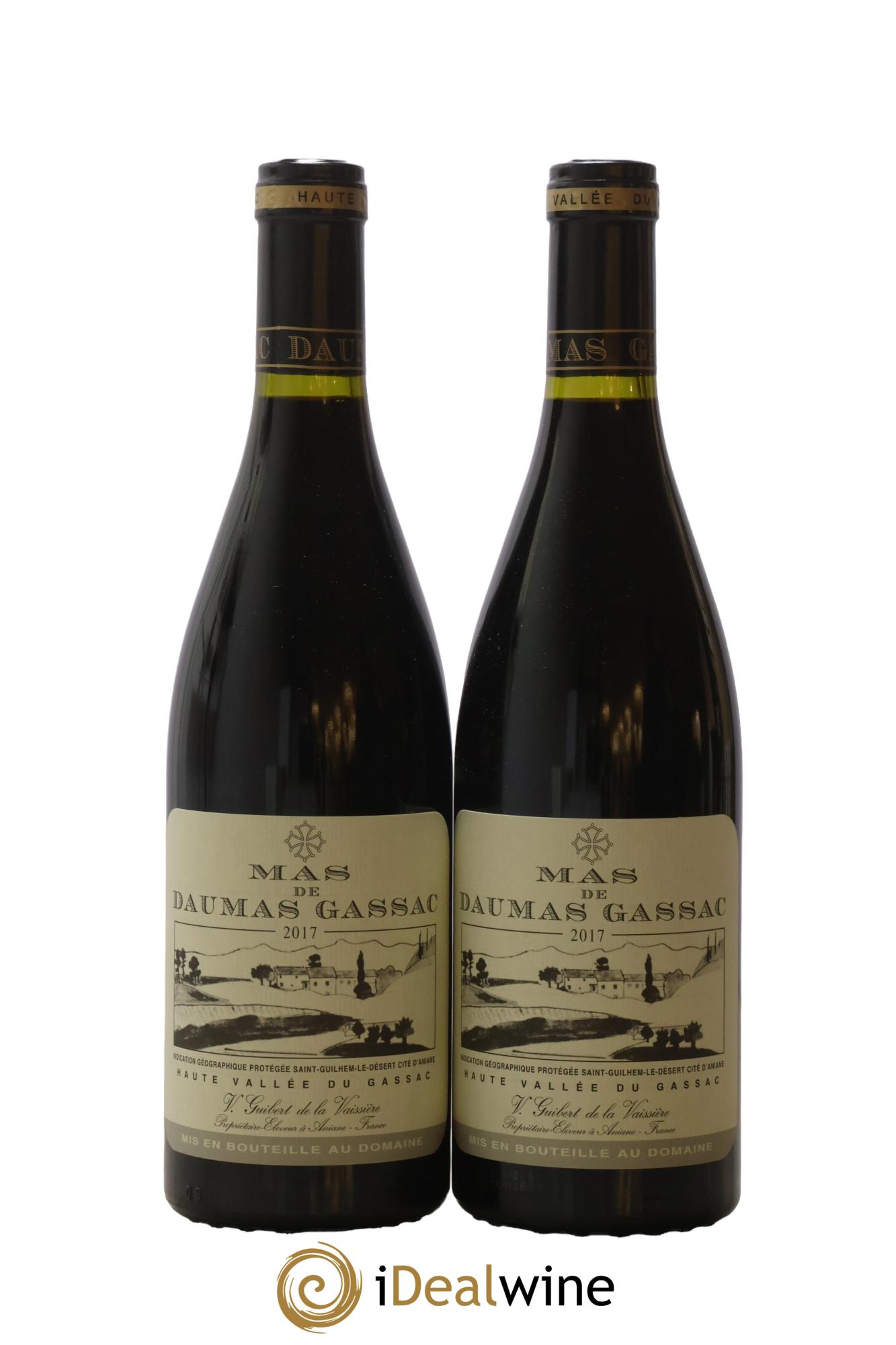 IGP St Guilhem-le-Désert - Cité d'Aniane Mas Daumas Gassac Famille Guibert de La Vaissière 2017 - Lot of 2 bottles - 0