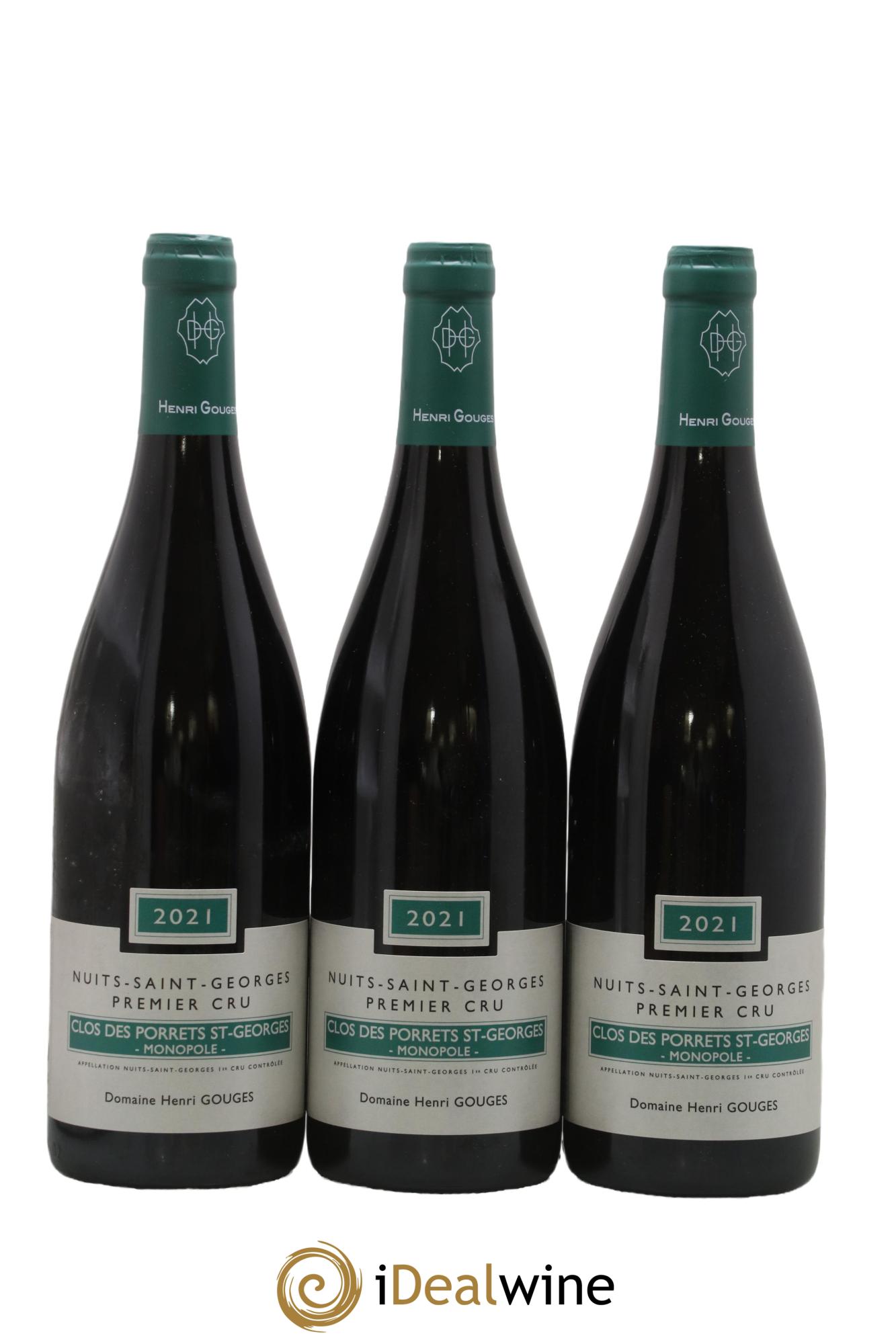 Nuits-Saint-Georges 1er Cru Clos des Porrets St Georges Henri Gouges 2021 - Lot de 3 bouteilles - 0