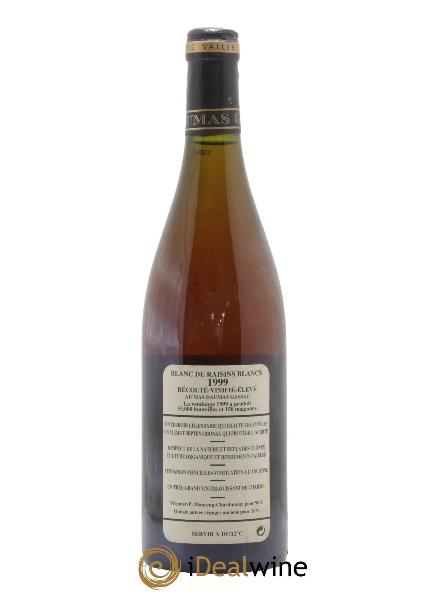 IGP St Guilhem-le-Désert - Cité d'Aniane Mas Daumas Gassac Famille Guibert de La Vaissière 1999 - Lot de 1 bouteille - 1