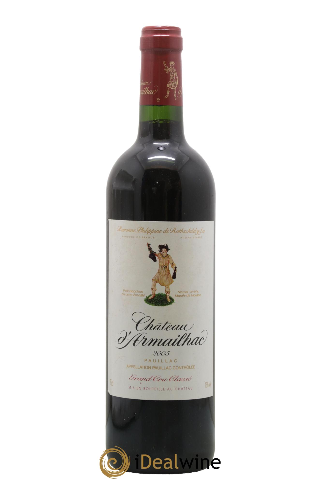 Château d' Armailhac - Mouton Baron(ne) Philippe 5ème Grand Cru Classé 2005 - Lot de 1 bouteille - 0