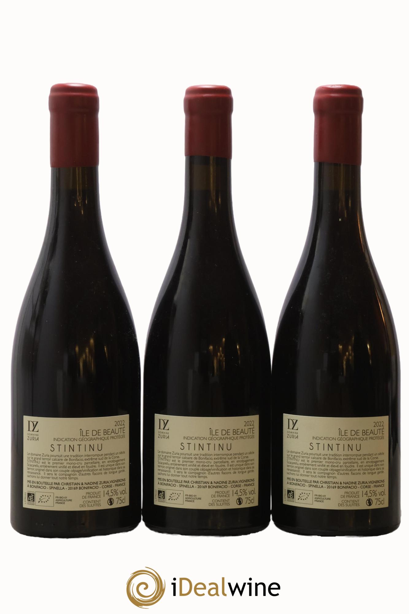 Vin de Corse IGP Ile de Beauté Stintinu Zuria 2022 - Posten von 3 Flaschen - 1