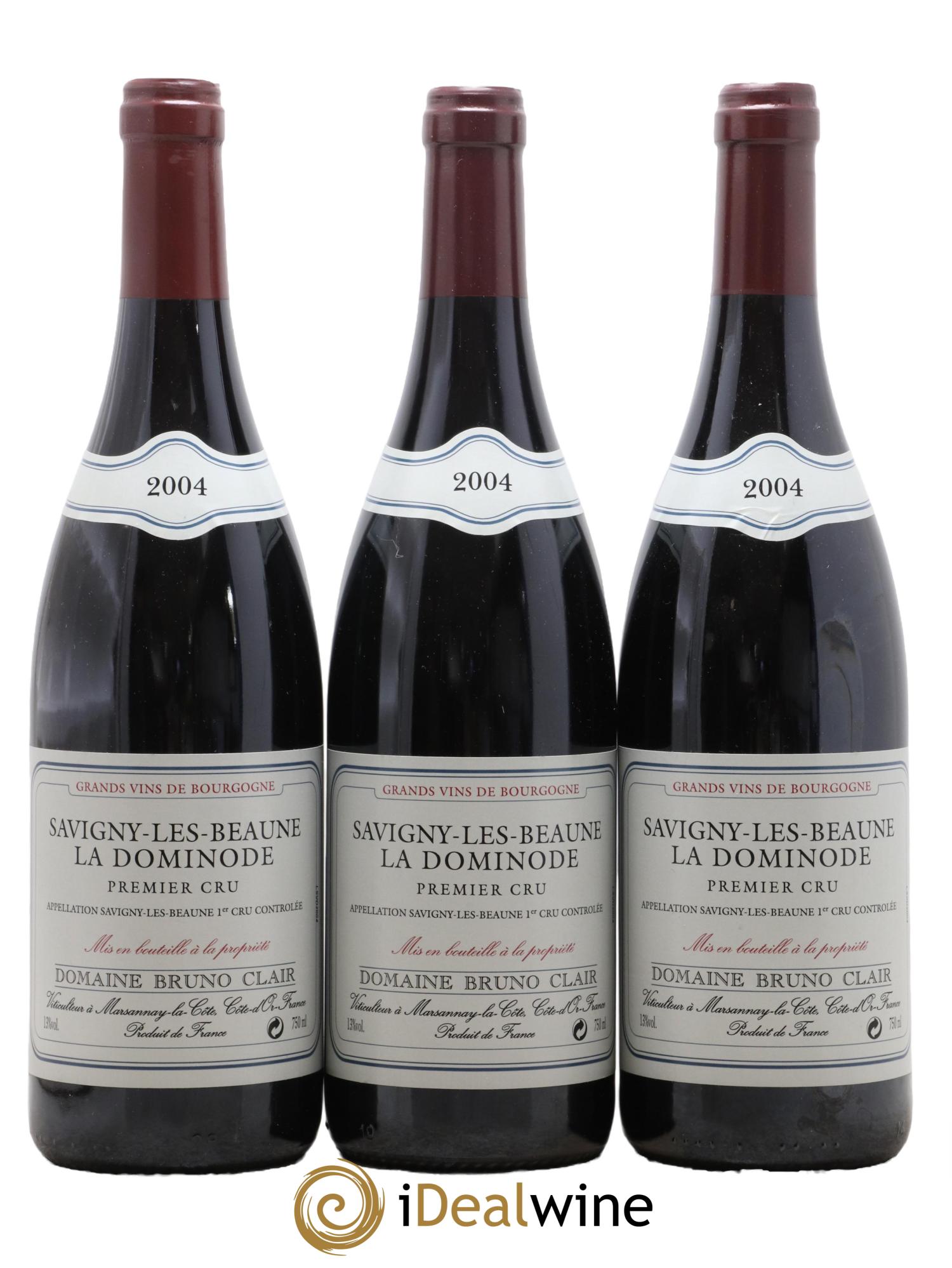 Savigny-lès-Beaune 1er Cru La Dominode Bruno Clair (Domaine) 2004 - Lot de 3 bouteilles - 0