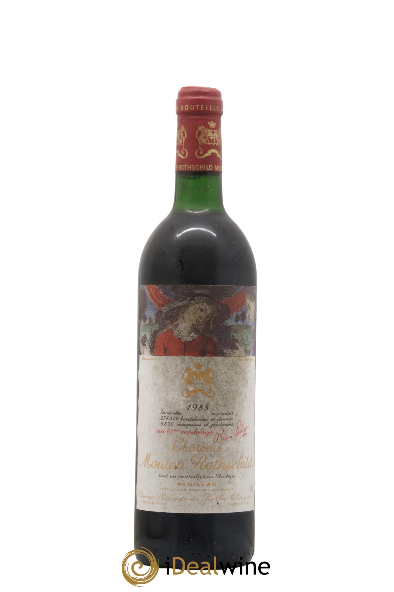 Château Mouton Rothschild 1er Grand Cru Classé 1985 - Lot de 1 bouteille - 0
