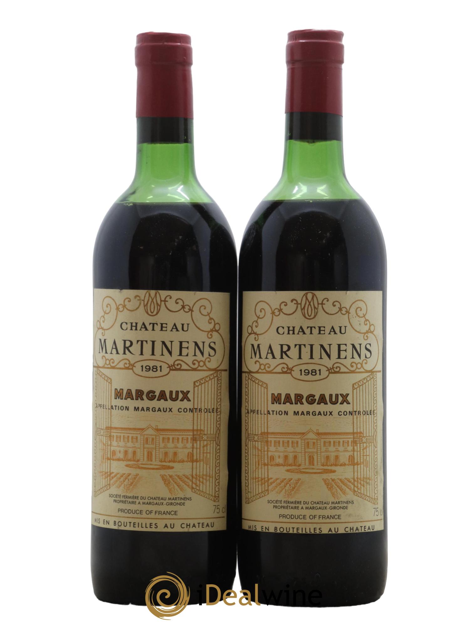 Château Martinens Cru Bourgeois 1981 - Posten von 2 Flaschen - 0