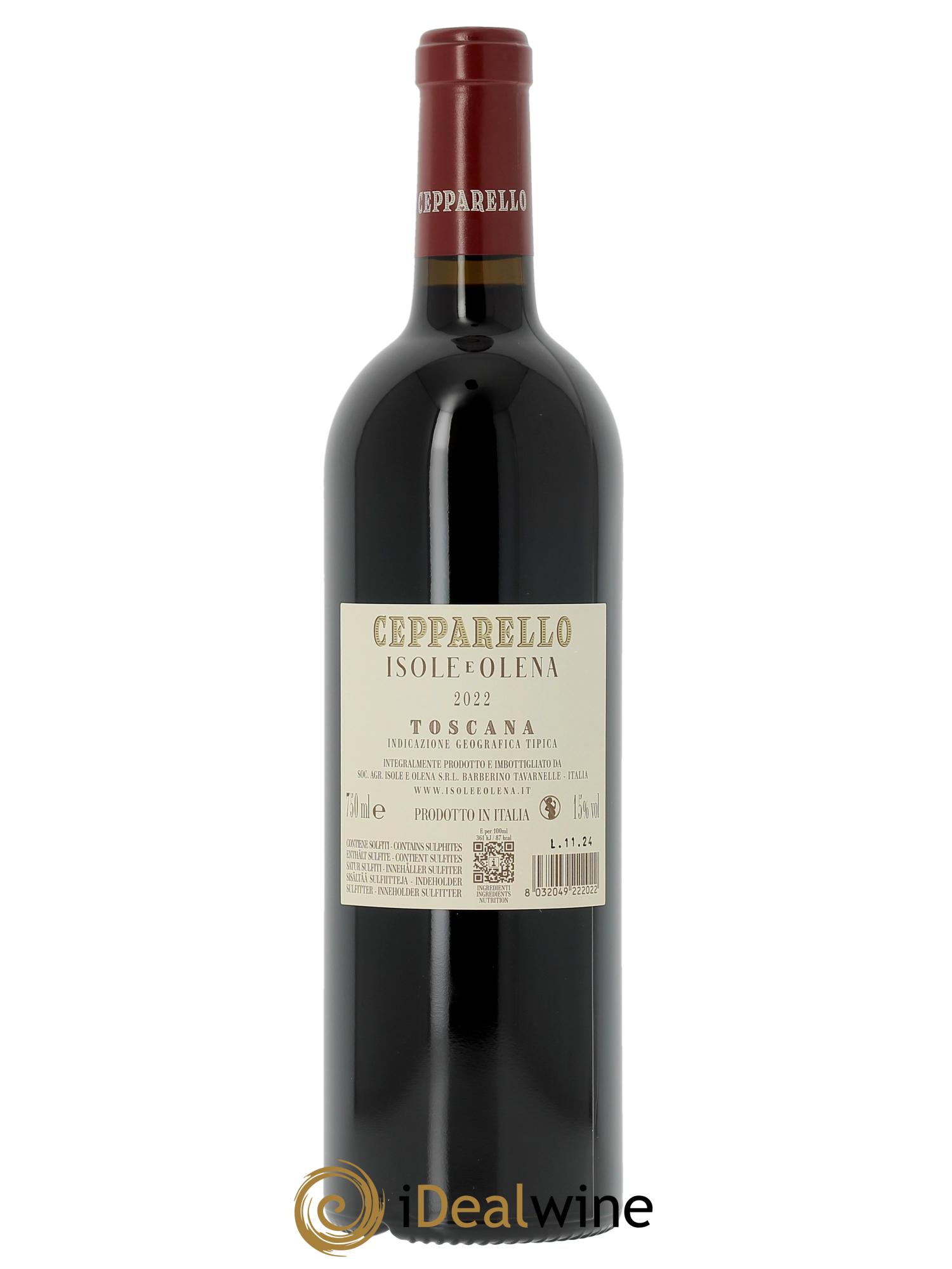 Toscana IGT Cepparello Isole e olena 2022 - Posten von 1 Flasche - 1
