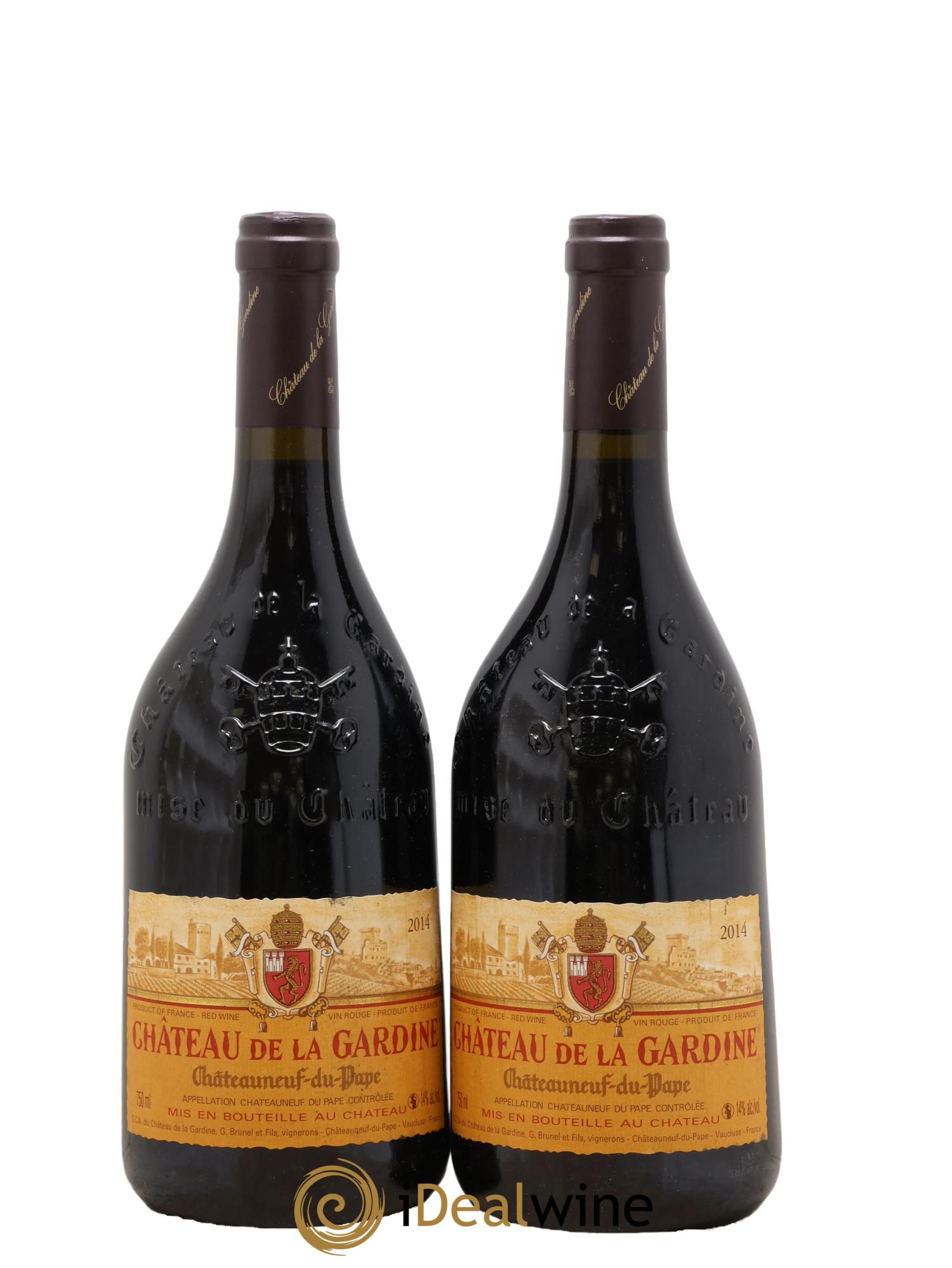 Châteauneuf-du-Pape Château de La Gardine Famille Brunel 2014 - Lot of 2 bottles - 0