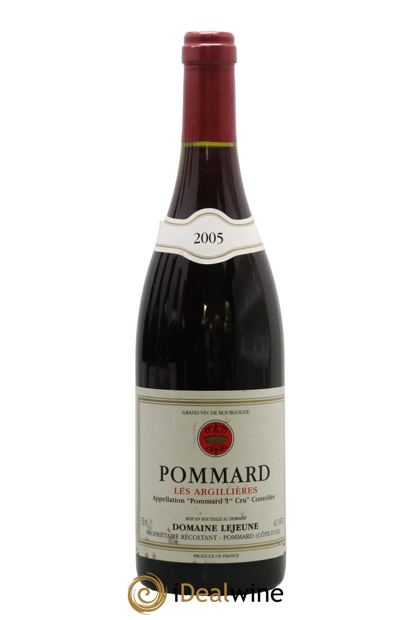Pommard 1er Cru Les Argillières Domaine Lejeune 2005 - Lot de 1 bouteille - 0
