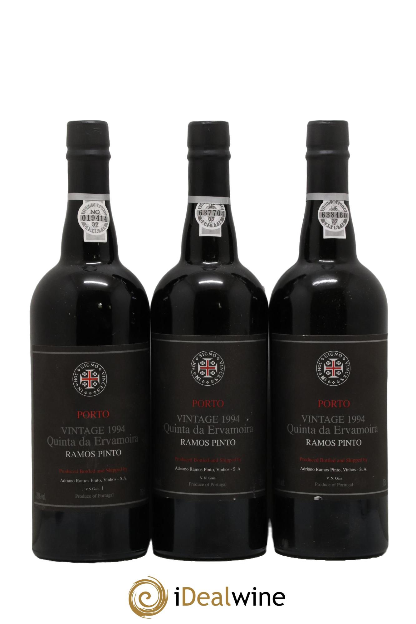 Porto Quinta da Ervamoina Ramos Pinto 1994 - Lot de 3 bouteilles - 0