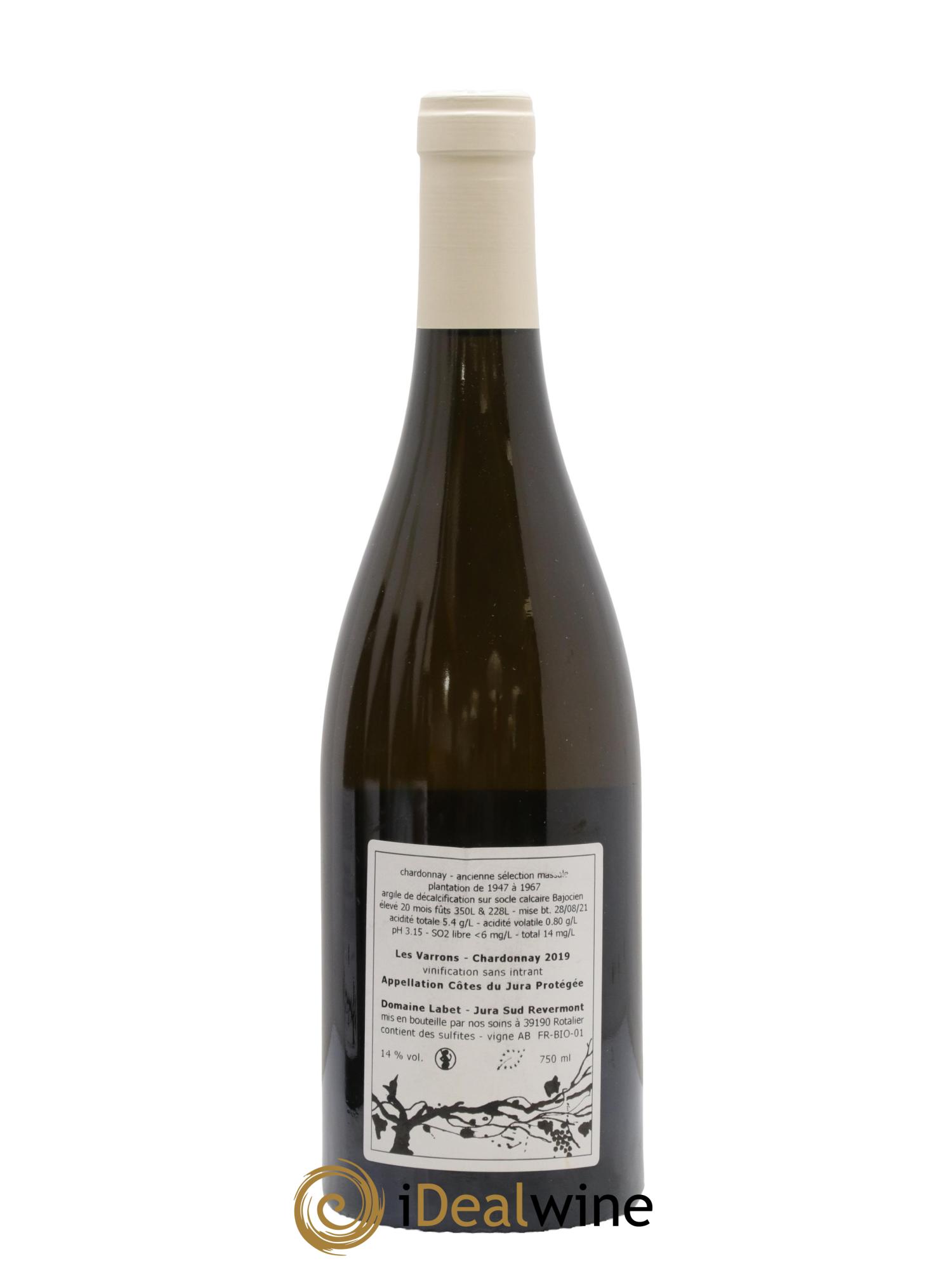 Côtes du Jura Chardonnay Les Varrons Romain - Julien - Charline Labet 2019 - Lot of 1 bottle - 1