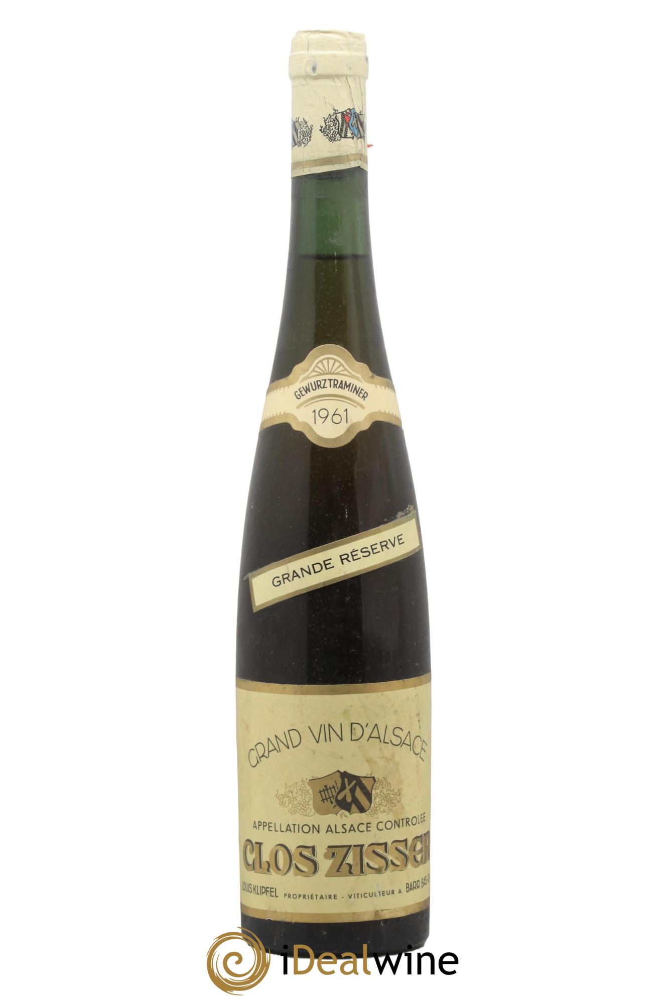 Alsace Gewurztraminer Clos Zisser Louis Klipfel 1961 - Posten von 1 Flasche - 0